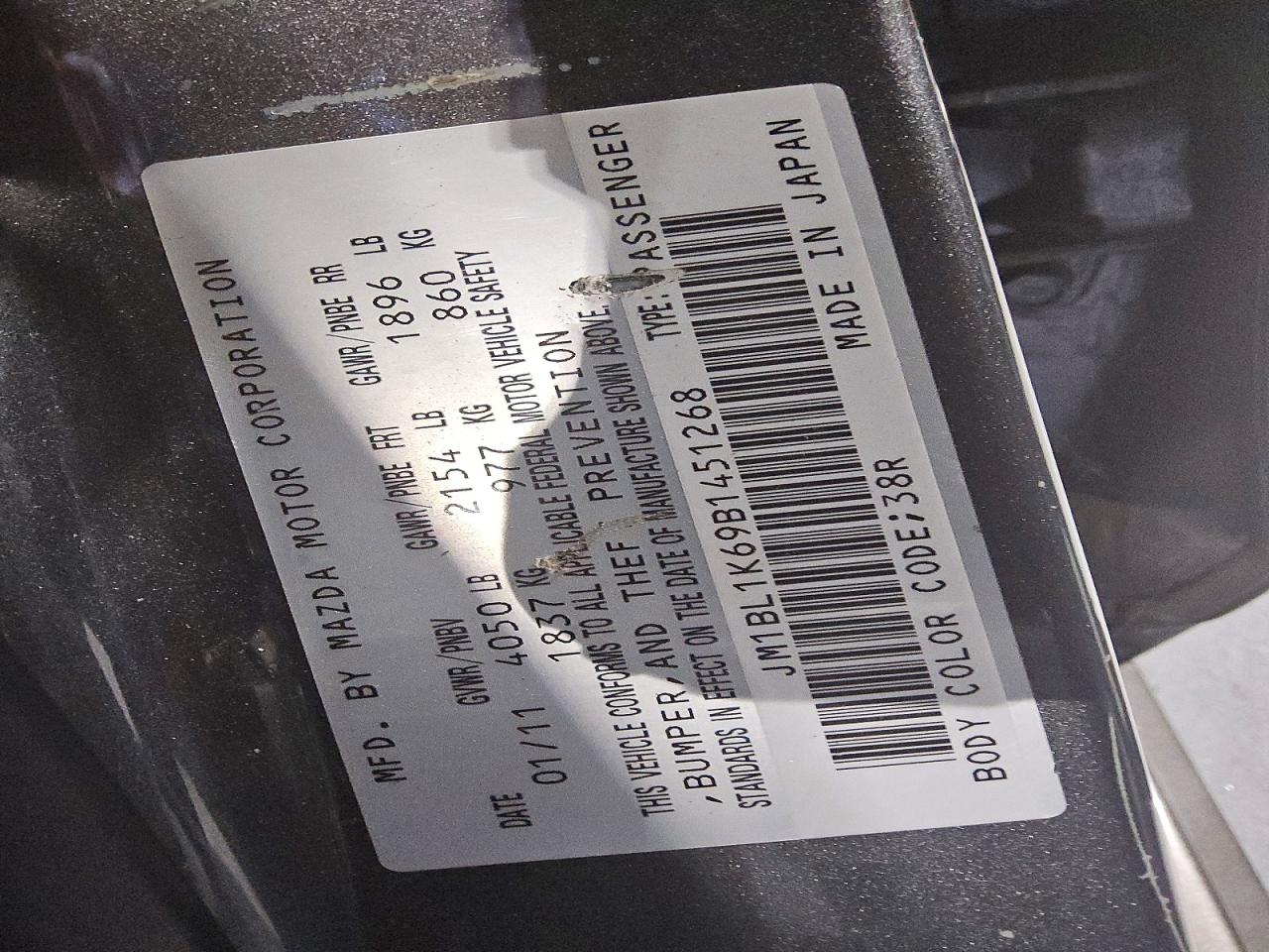2011 Mazda 3 S Charcoal vin: JM1BL1K69B1451268