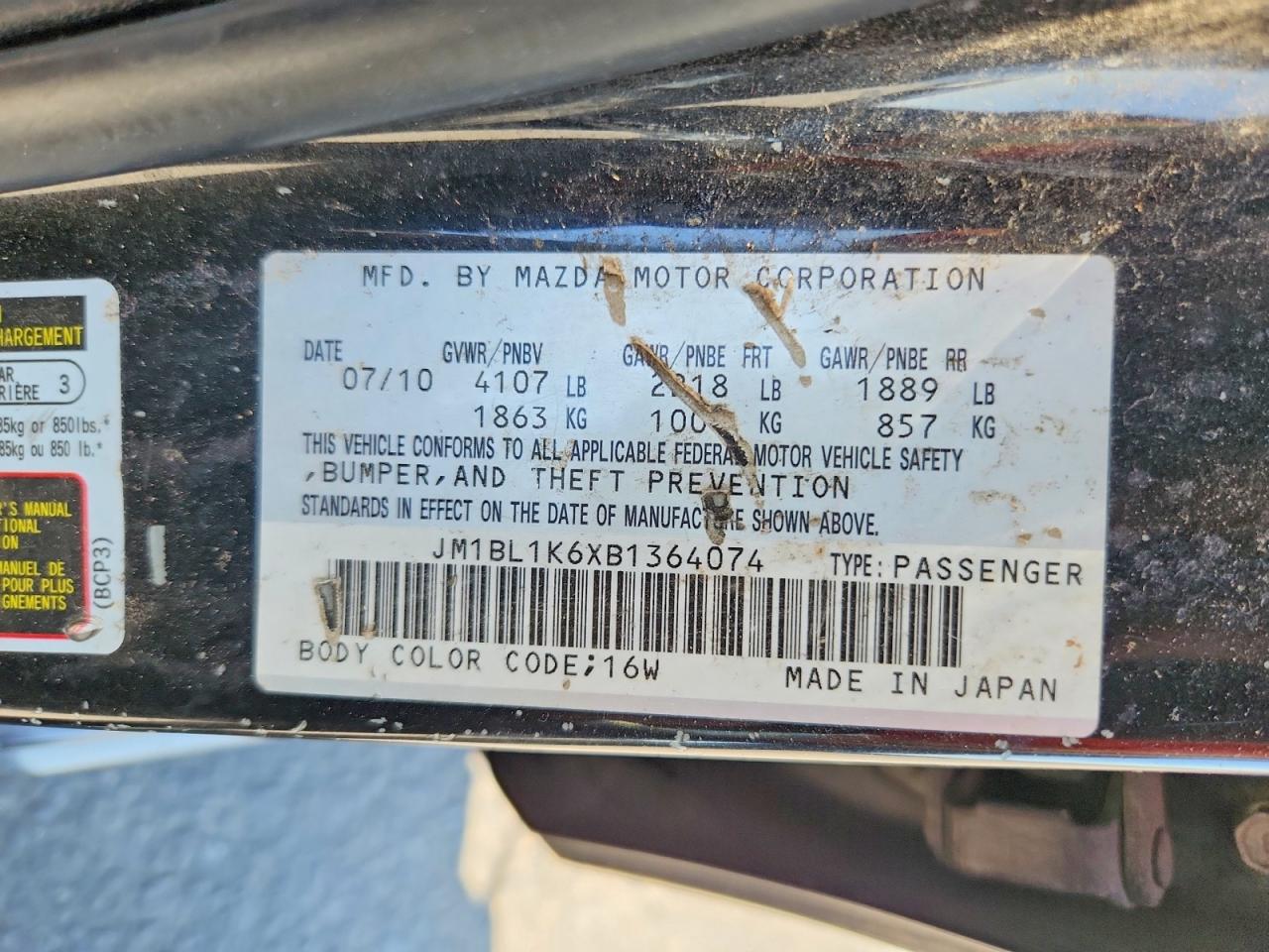 2011 Mazda 3 S Black vin: JM1BL1K6XB1364074