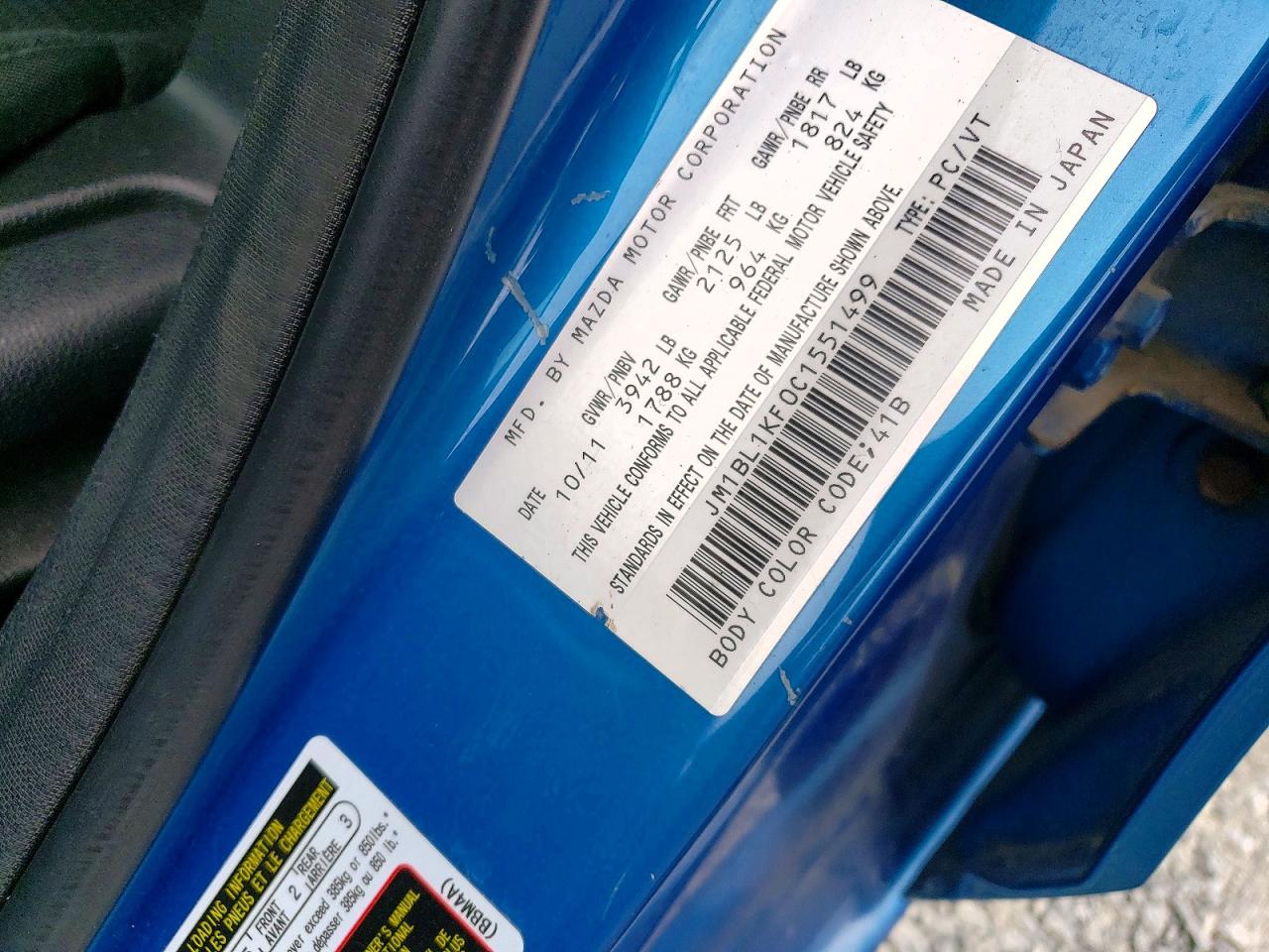 2012 Mazda 3 I Синий vin: JM1BL1KF0C1551499