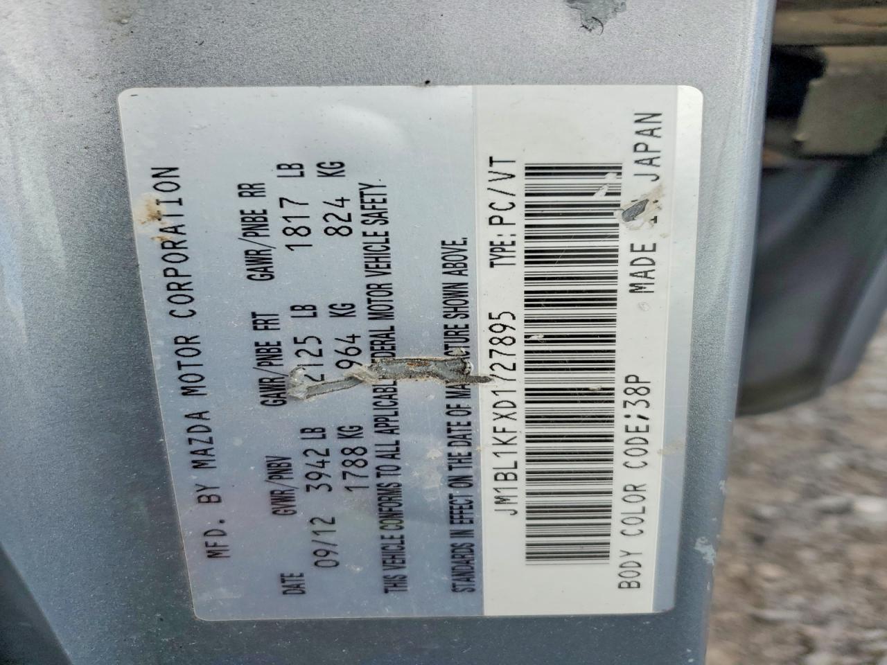 2013 Mazda 3 I Silver vin: JM1BL1KFXD1727895