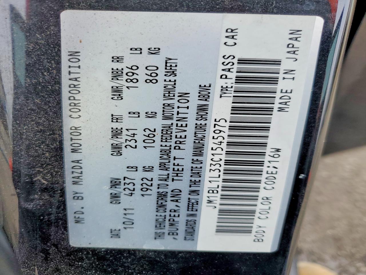 2012 Mazda Speed 3 Black vin: JM1BL1L33C1545975