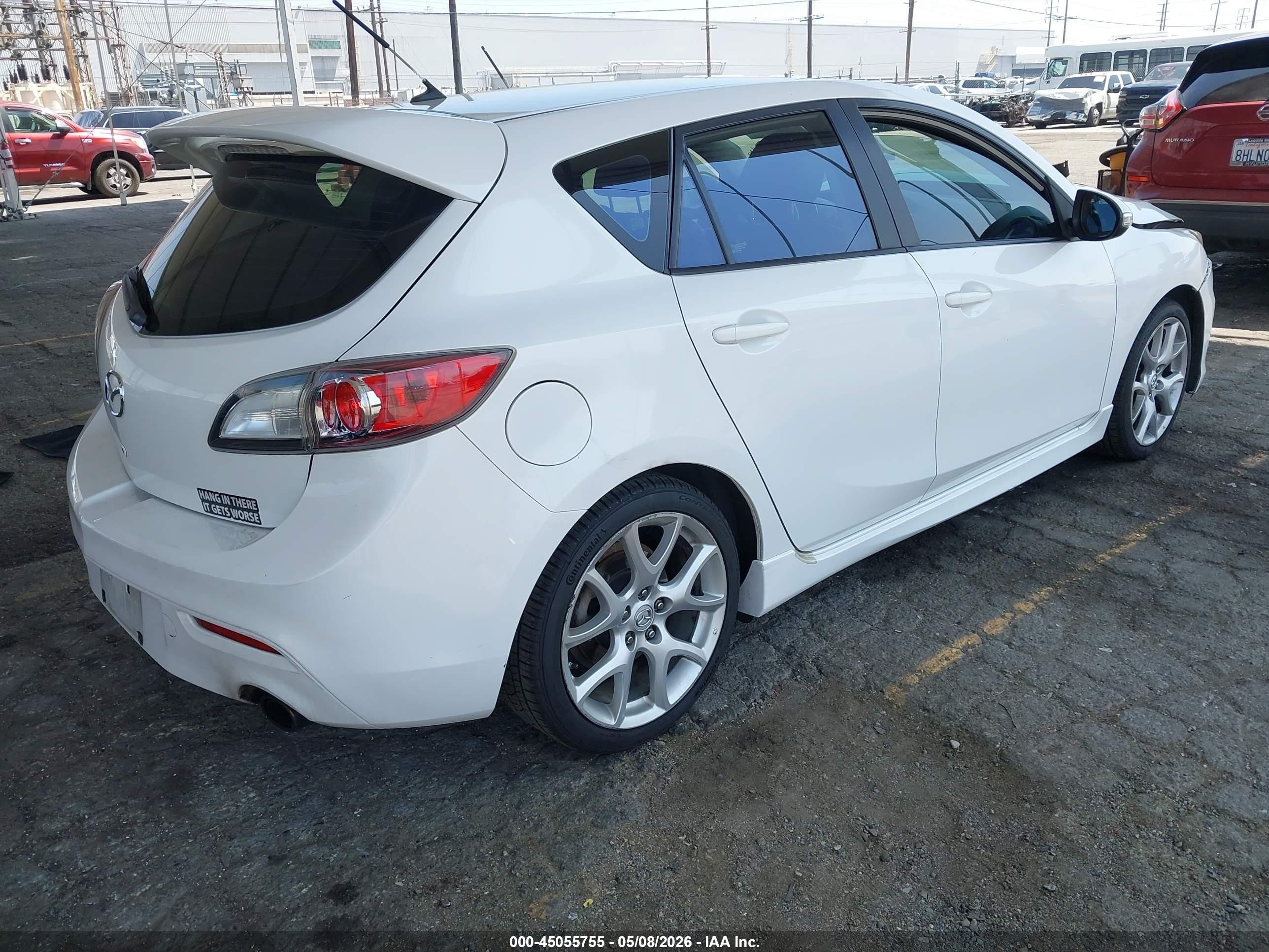 2012 Mazda Mazdaspeed3 Touring Белый vin: JM1BL1L44C1685963