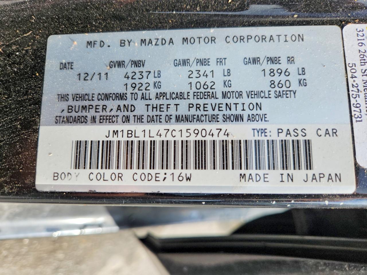 2012 Mazda Speed 3 Black vin: JM1BL1L47C1590474