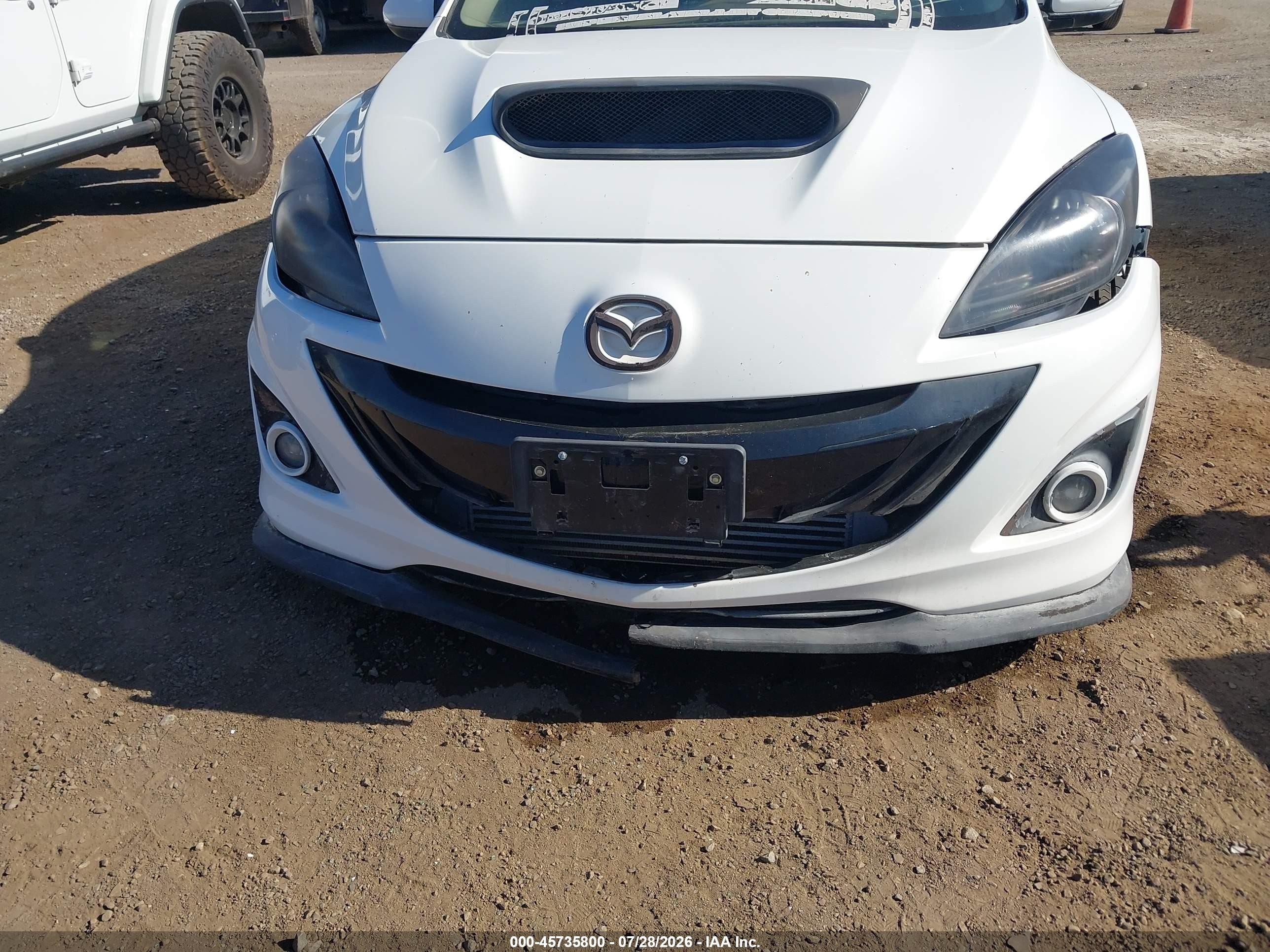 2013 Mazda Mazdaspeed3 Touring White vin: JM1BL1L4XD1821711