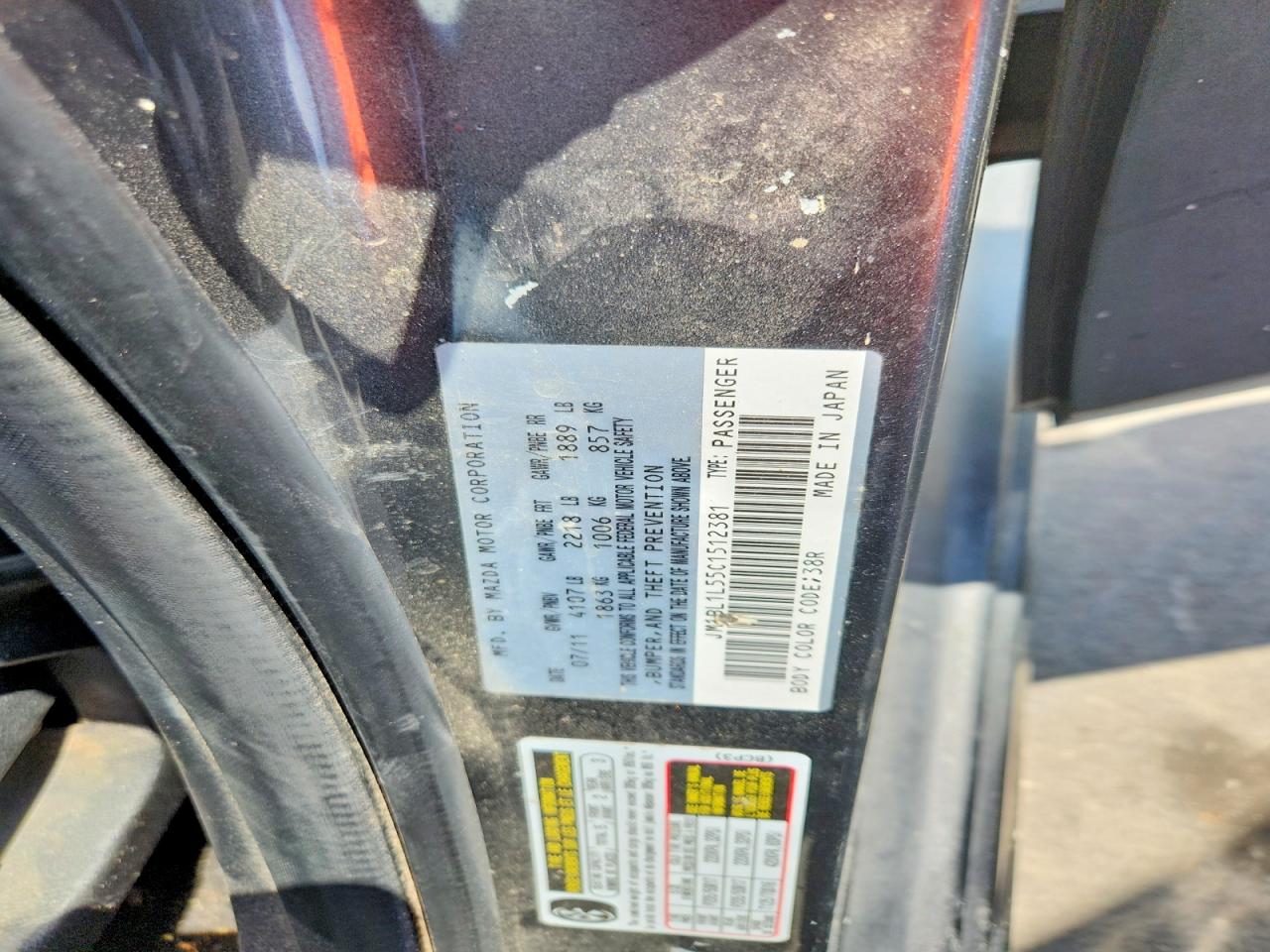 2012 Mazda 3 S Gray vin: JM1BL1L55C1512381