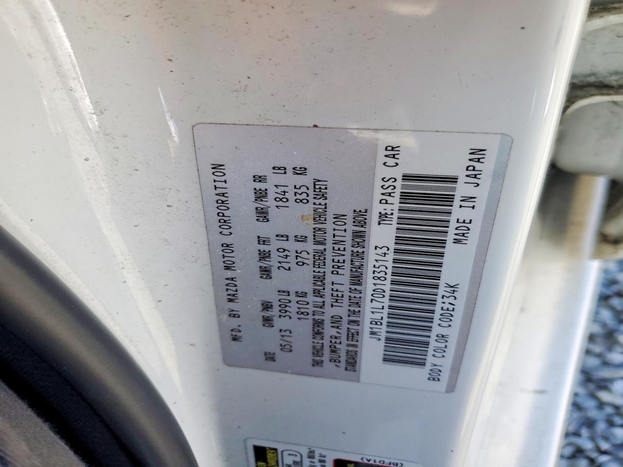 2013 Mazda 3 I White vin: JM1BL1L70D1835143