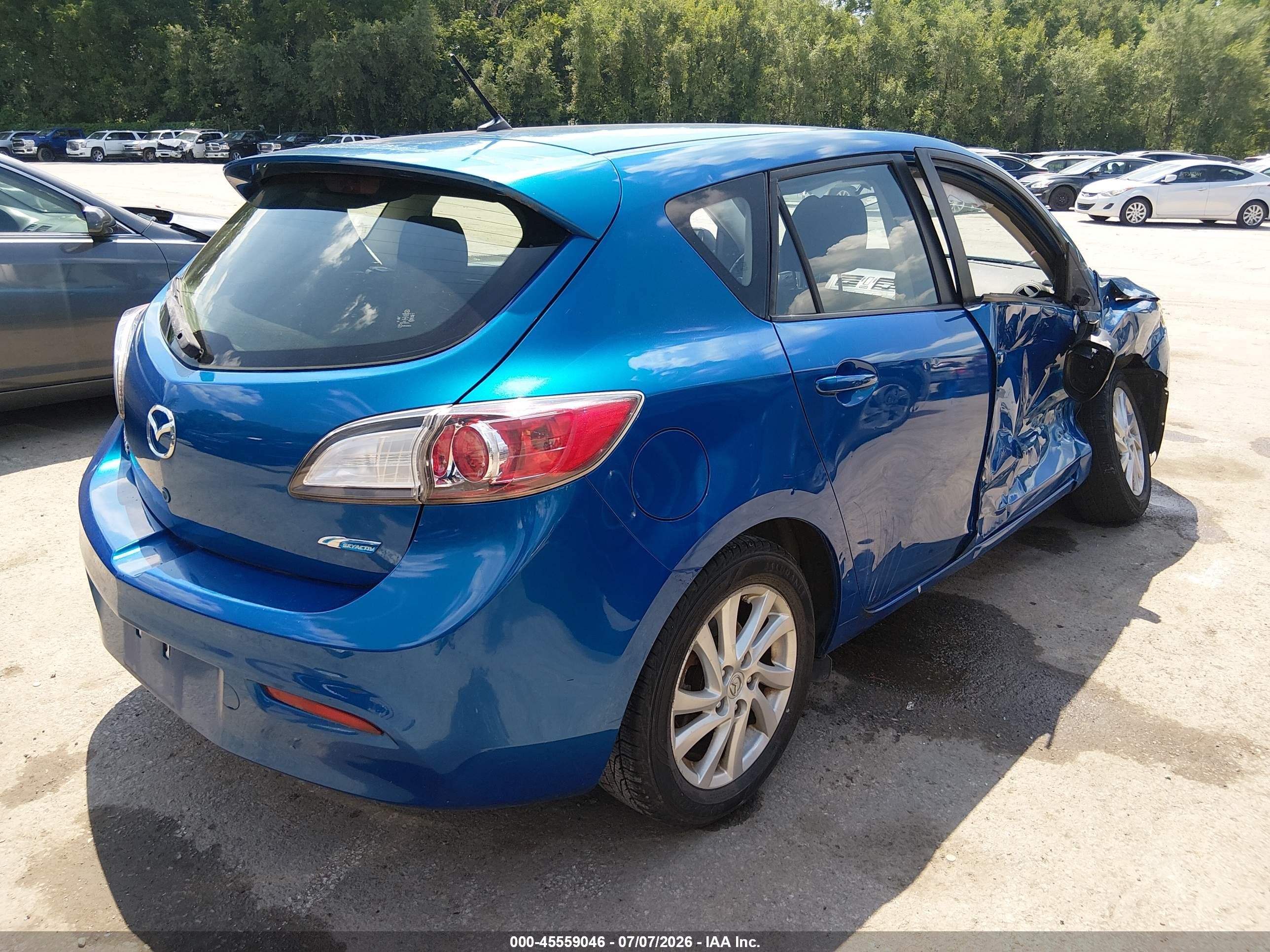 2012 Mazda Mazda3 I Touring Blue vin: JM1BL1L72C1661736