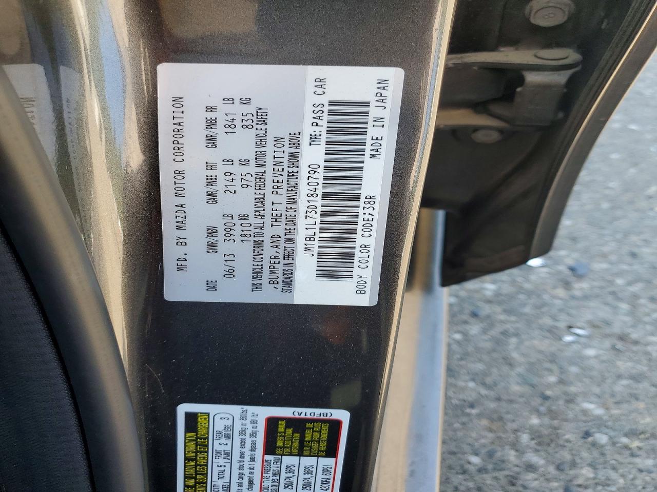 2013 Mazda 3 I Gray vin: JM1BL1L73D1840790