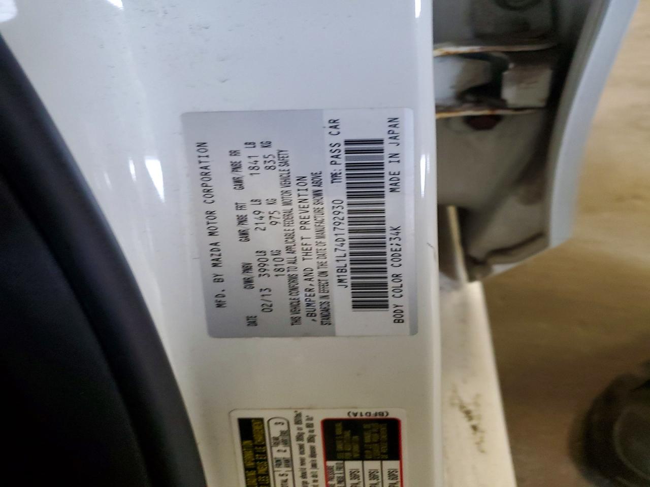 2013 Mazda 3 I White vin: JM1BL1L74D1792930