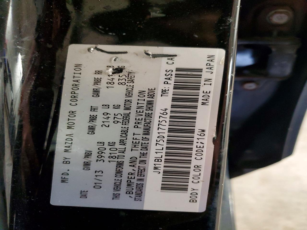 2013 Mazda 3 I Черный vin: JM1BL1L75D1775764