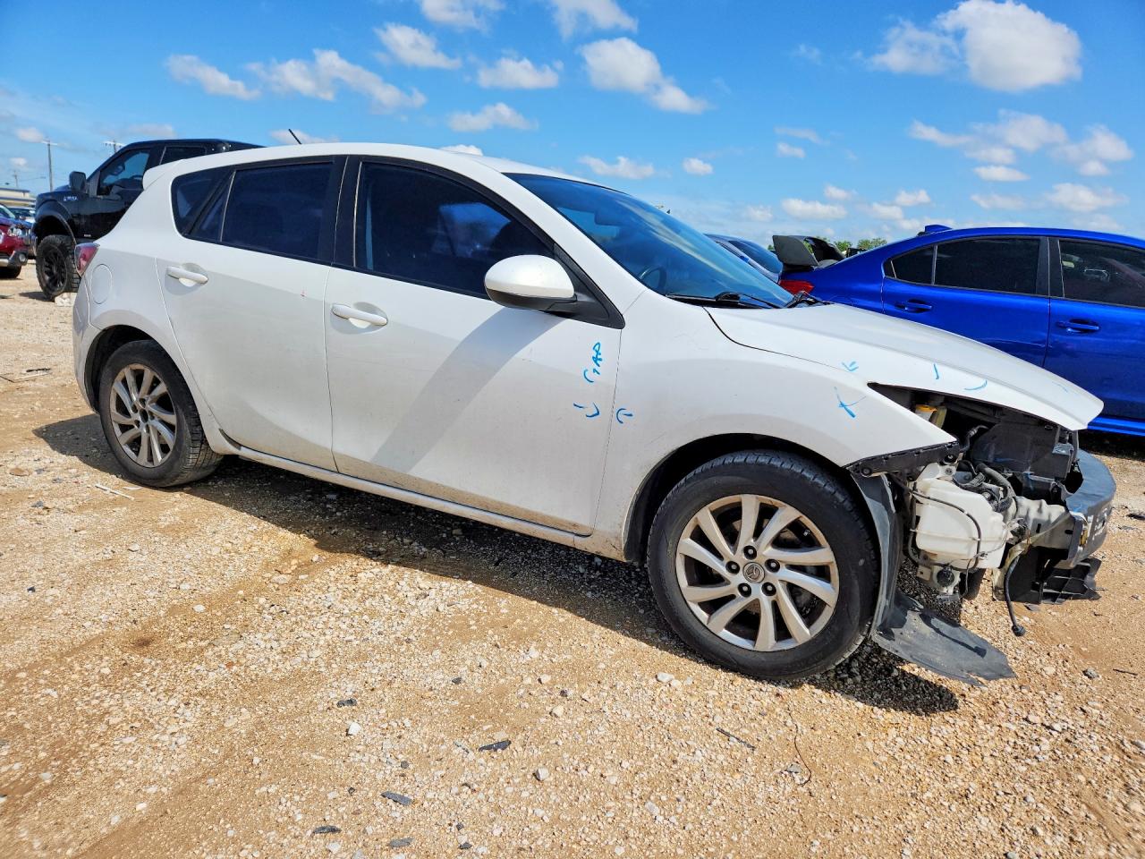 2012 Mazda 3 I White vin: JM1BL1L7XC1594786