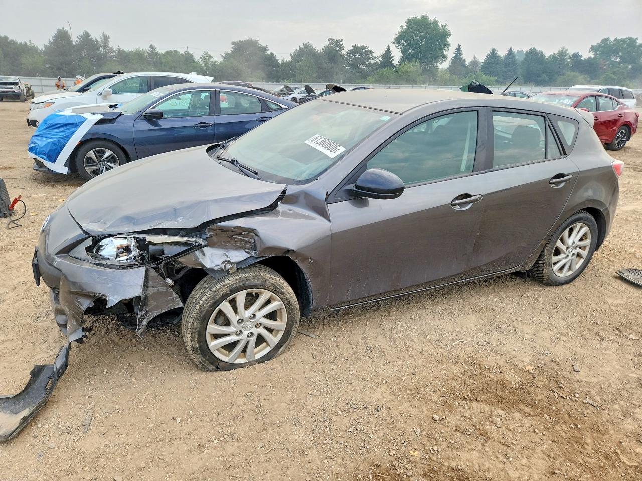 2012 Mazda 3 I Серый vin: JM1BL1L7XC1675576