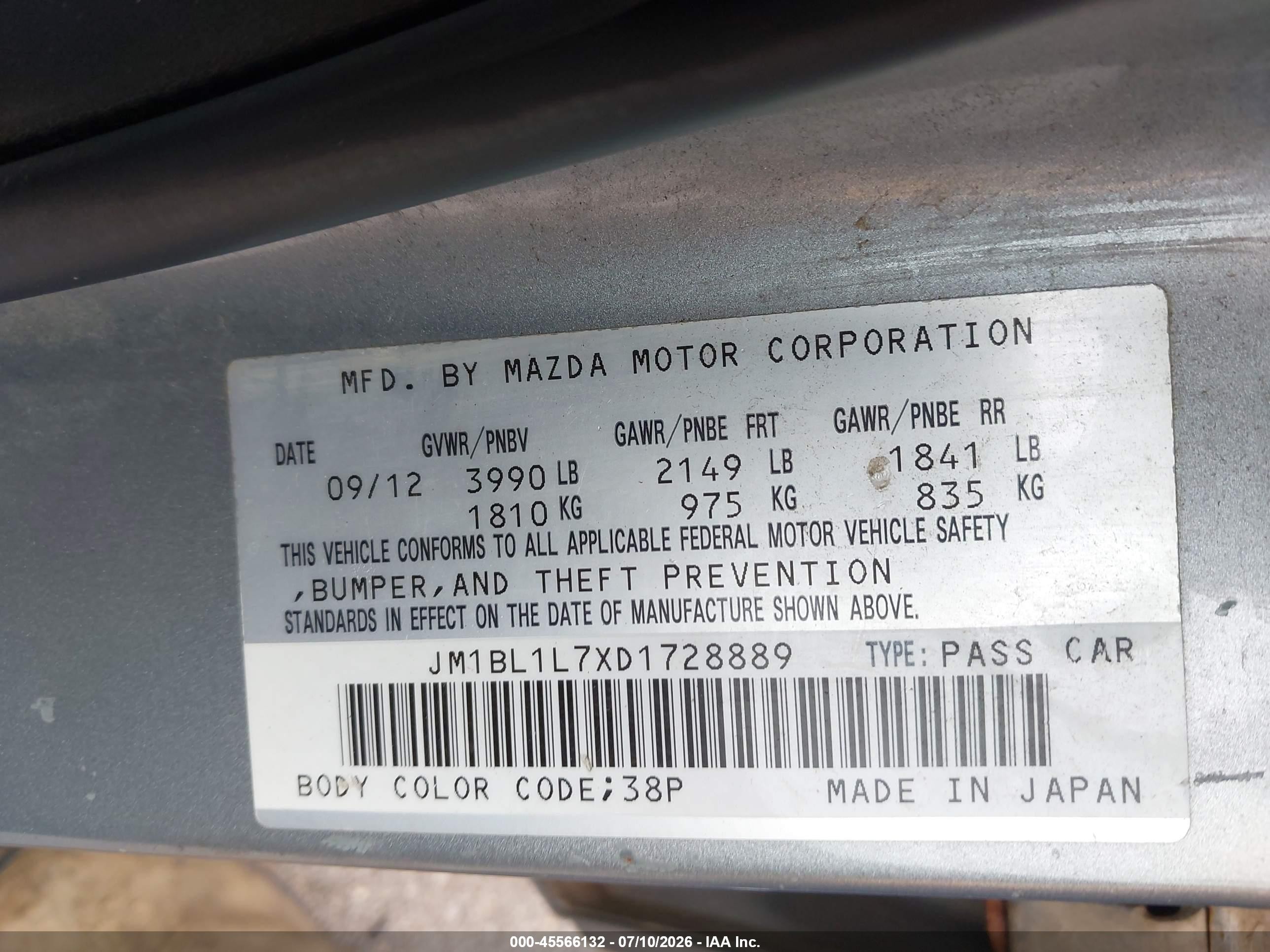 2013 Mazda Mazda3 I Touring Silver vin: JM1BL1L7XD1728889