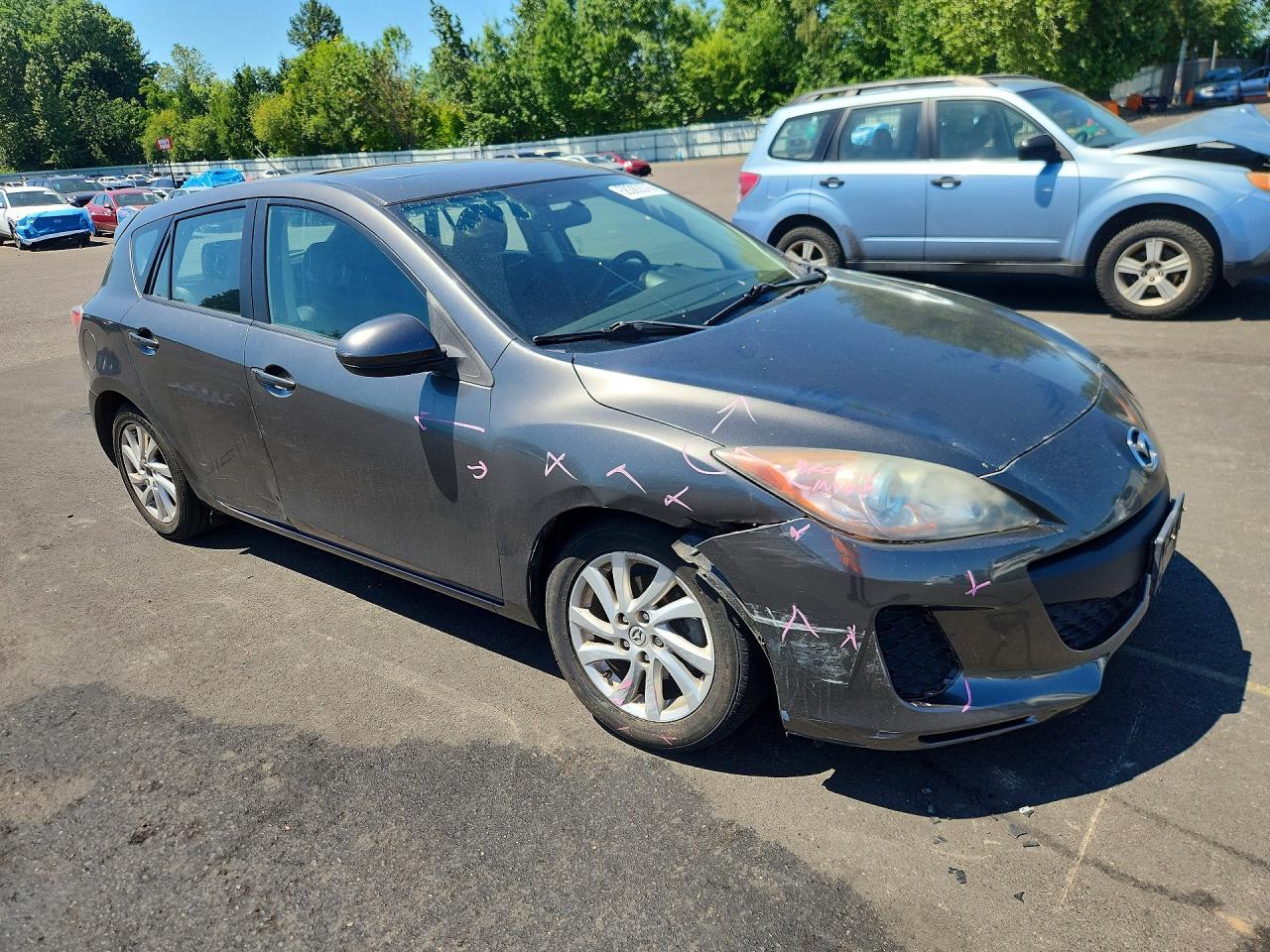 2012 Mazda 3 I Gray vin: JM1BL1L81C1681596