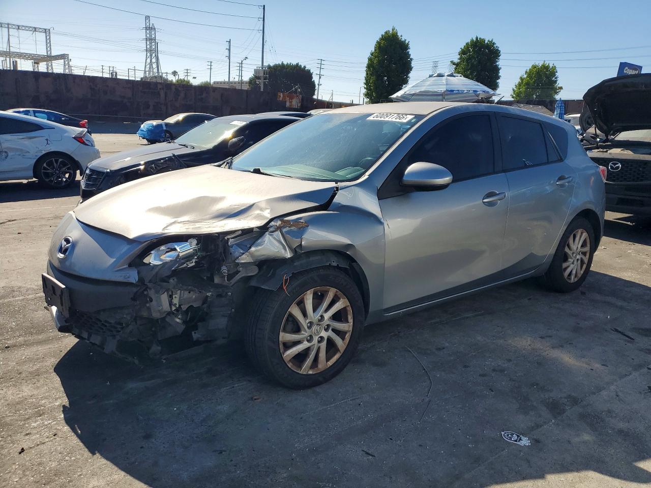 2012 Mazda 3 I Gray vin: JM1BL1L83C1653847