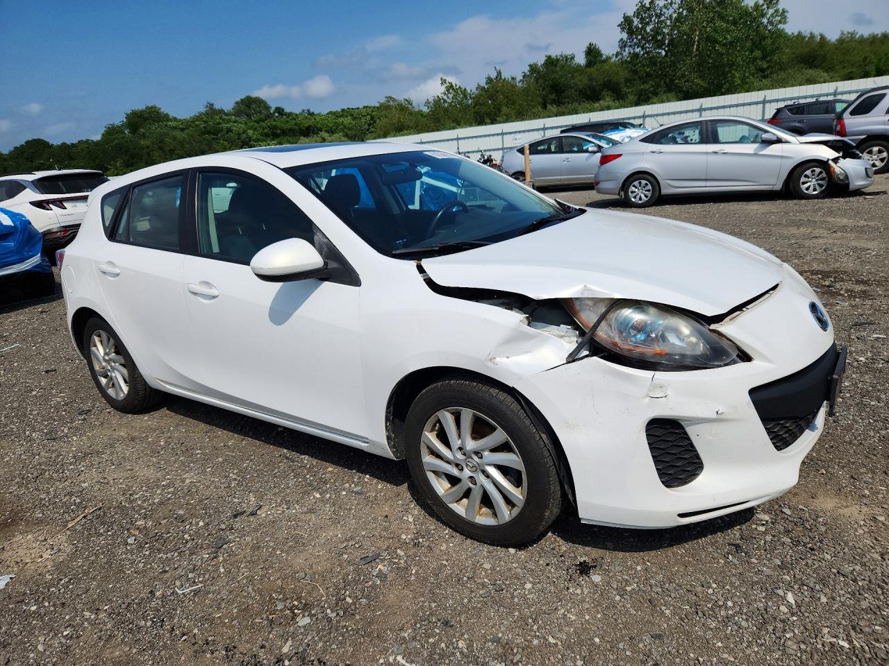 2012 Mazda 3 I White vin: JM1BL1L84C1584411