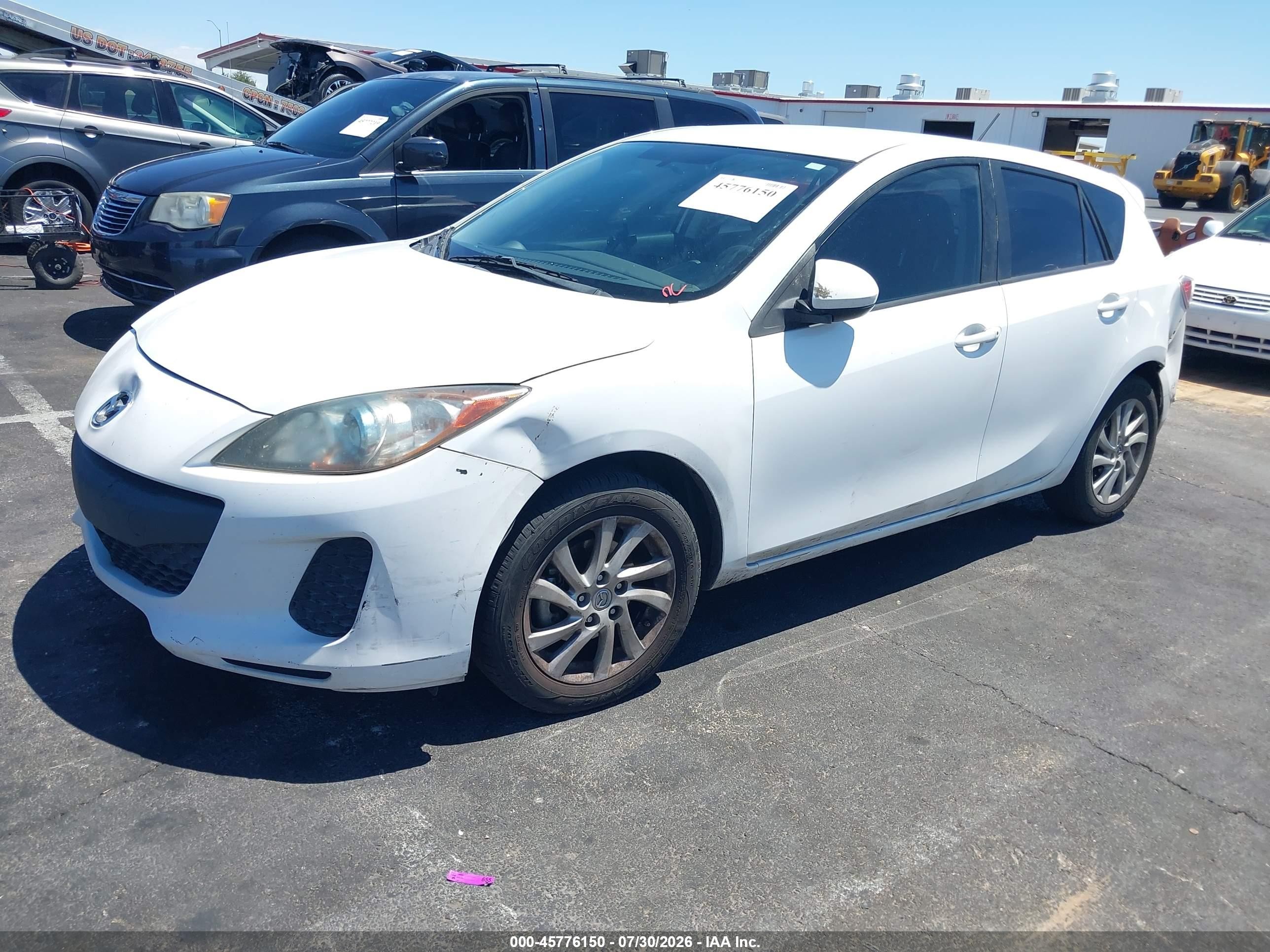 2012 Mazda Mazda3 I Touring White vin: JM1BL1L84C1699719
