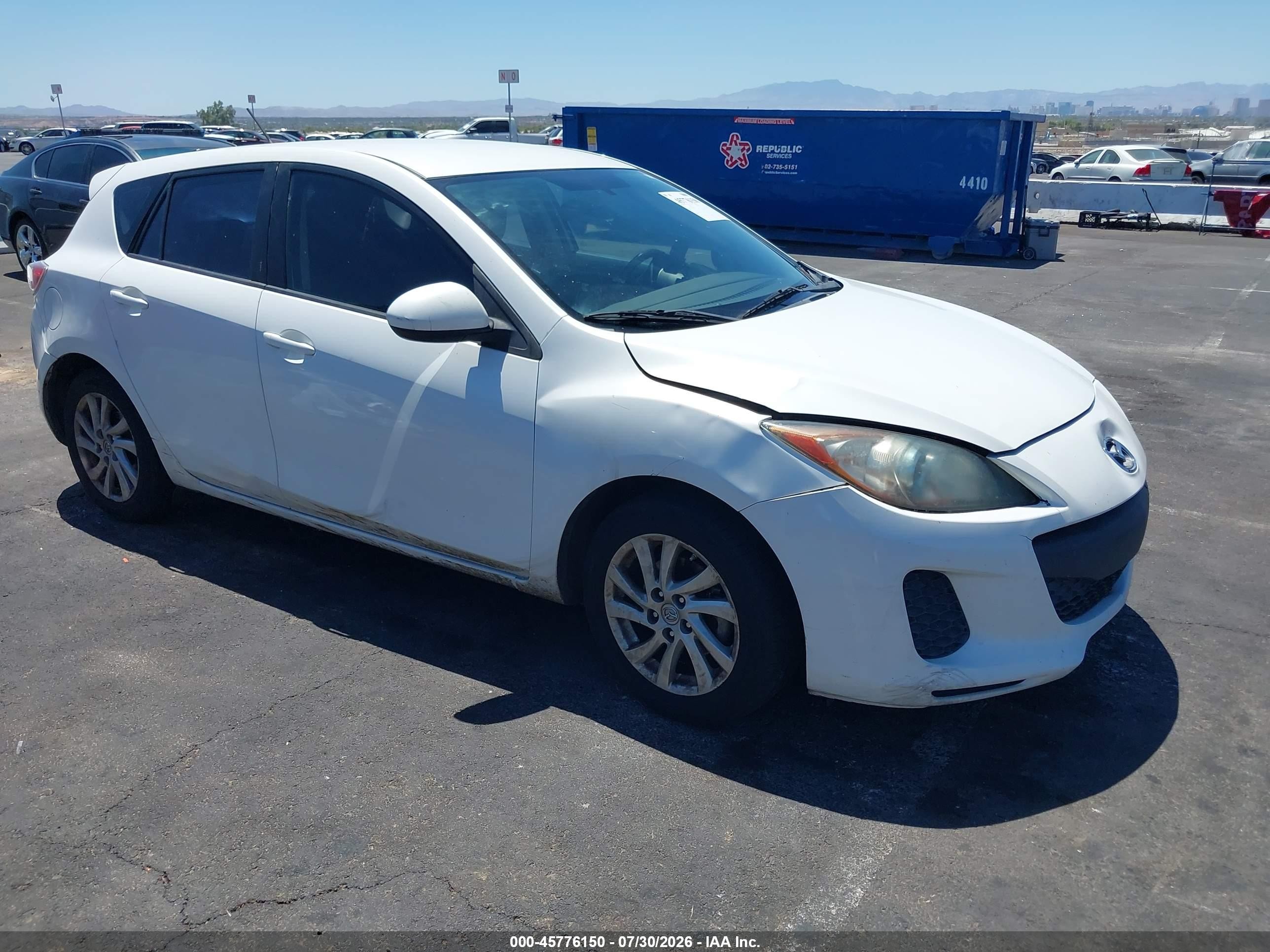 2012 Mazda Mazda3 I Touring White vin: JM1BL1L84C1699719