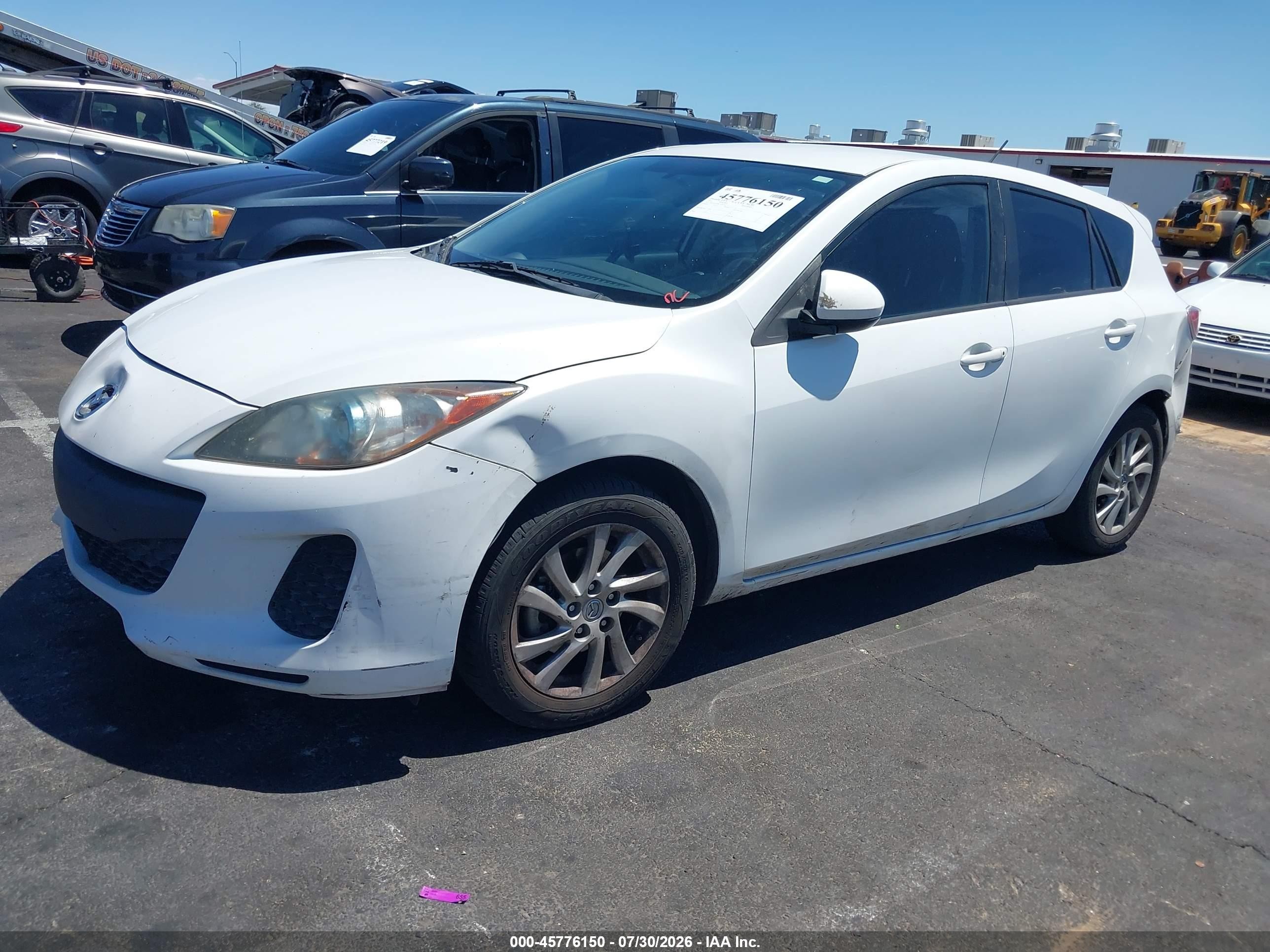 2012 Mazda Mazda3 I Touring White vin: JM1BL1L84C1699719