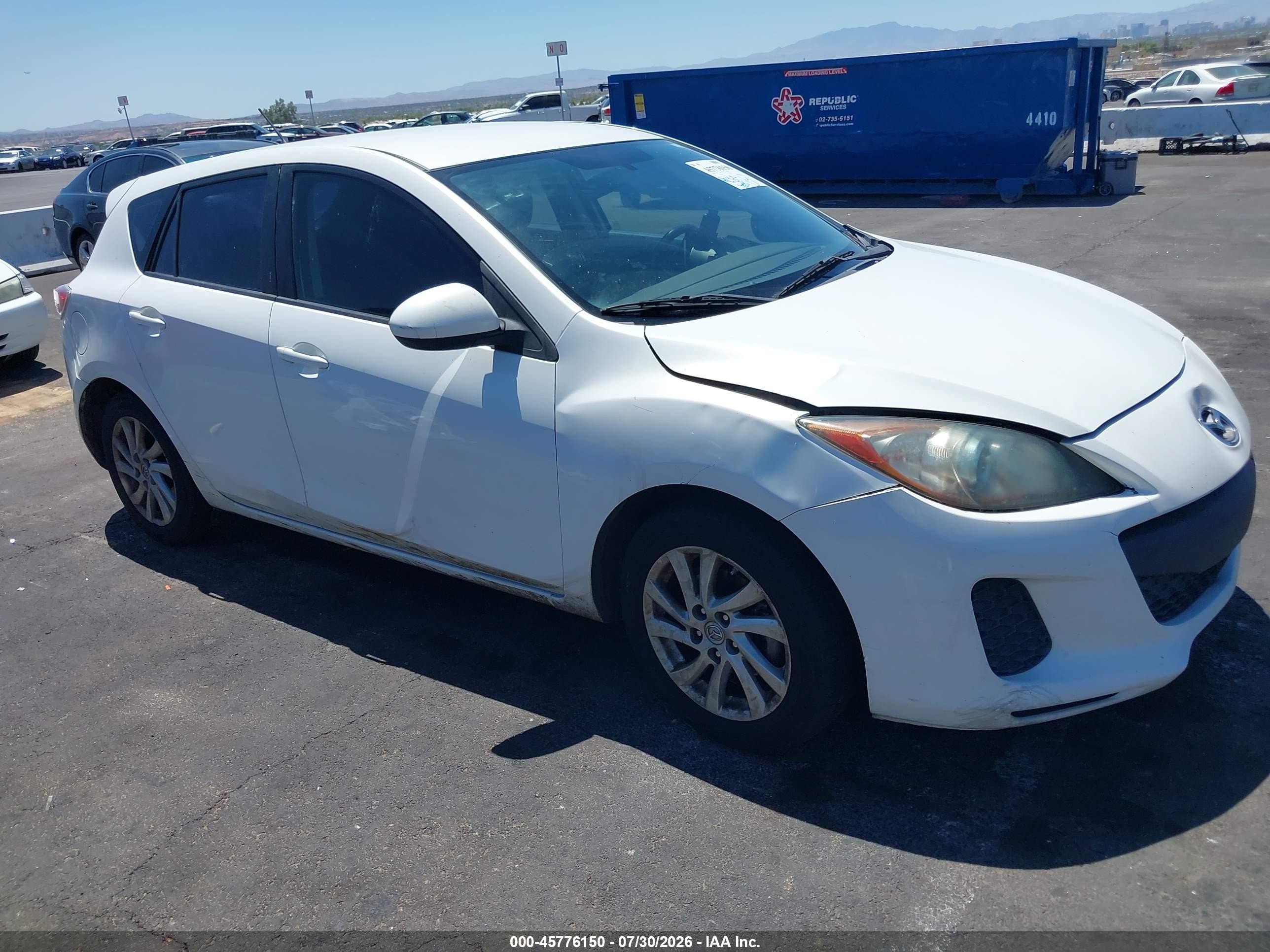 2012 Mazda Mazda3 I Touring White vin: JM1BL1L84C1699719