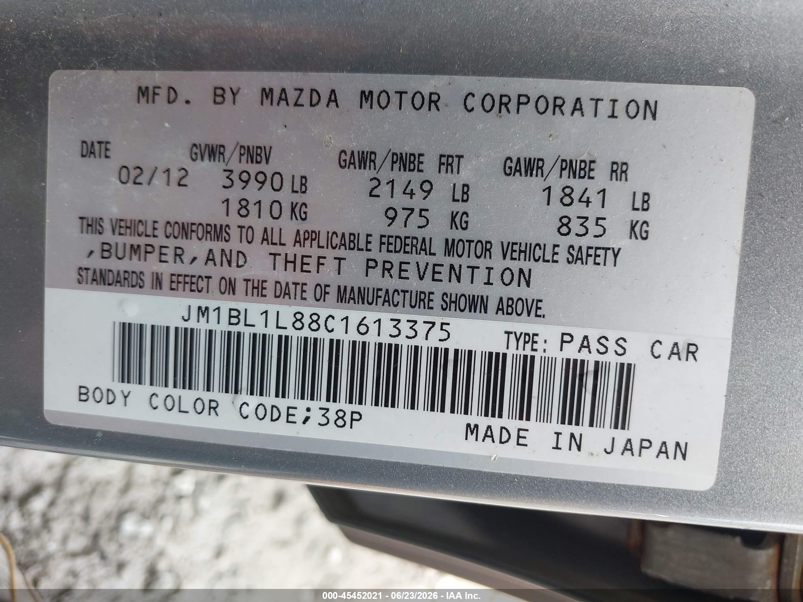 2012 Mazda Mazda3 I Touring Silver vin: JM1BL1L88C1613375