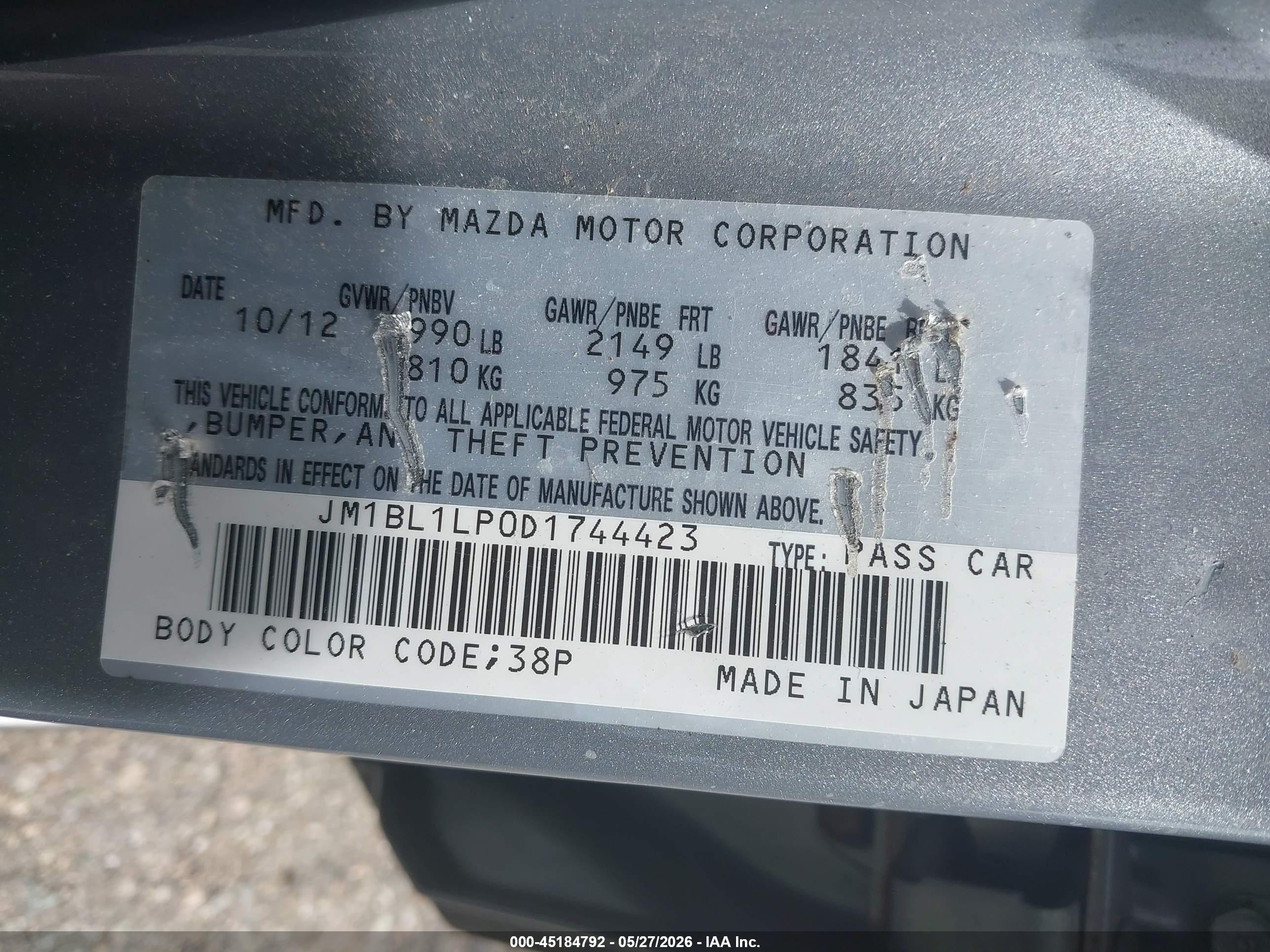 2013 Mazda Mazda3 I Touring Silver vin: JM1BL1LP0D1744423