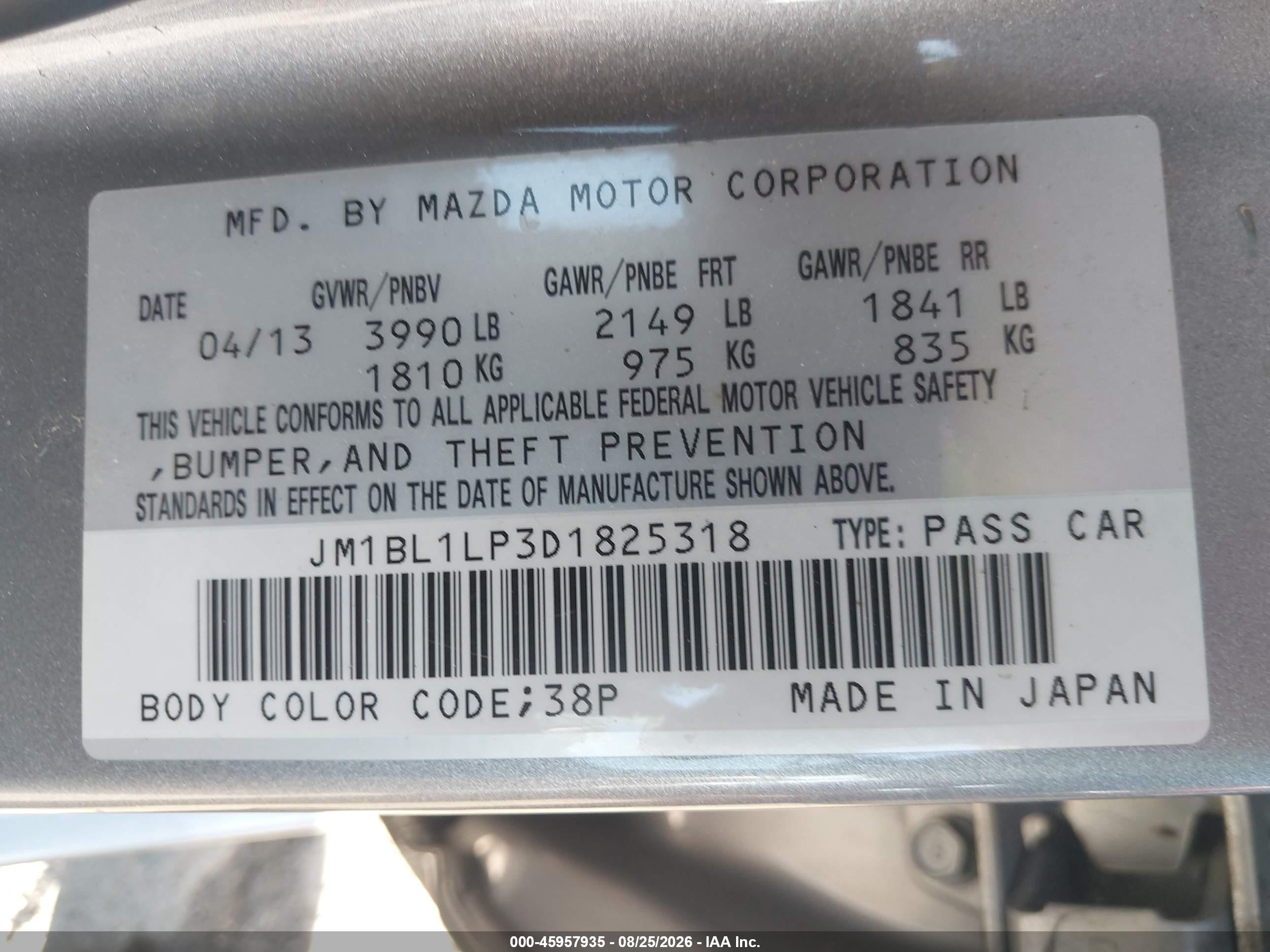 2013 Mazda Mazda3 I Touring Silver vin: JM1BL1LP3D1825318