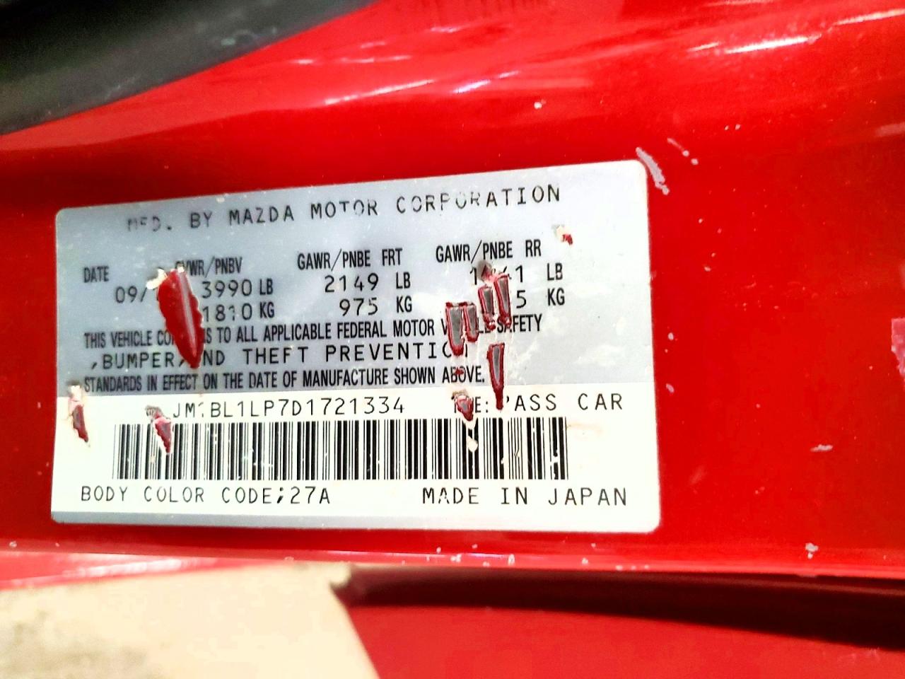 2013 Mazda Mazda3 Red vin: JM1BL1LP7D1721334