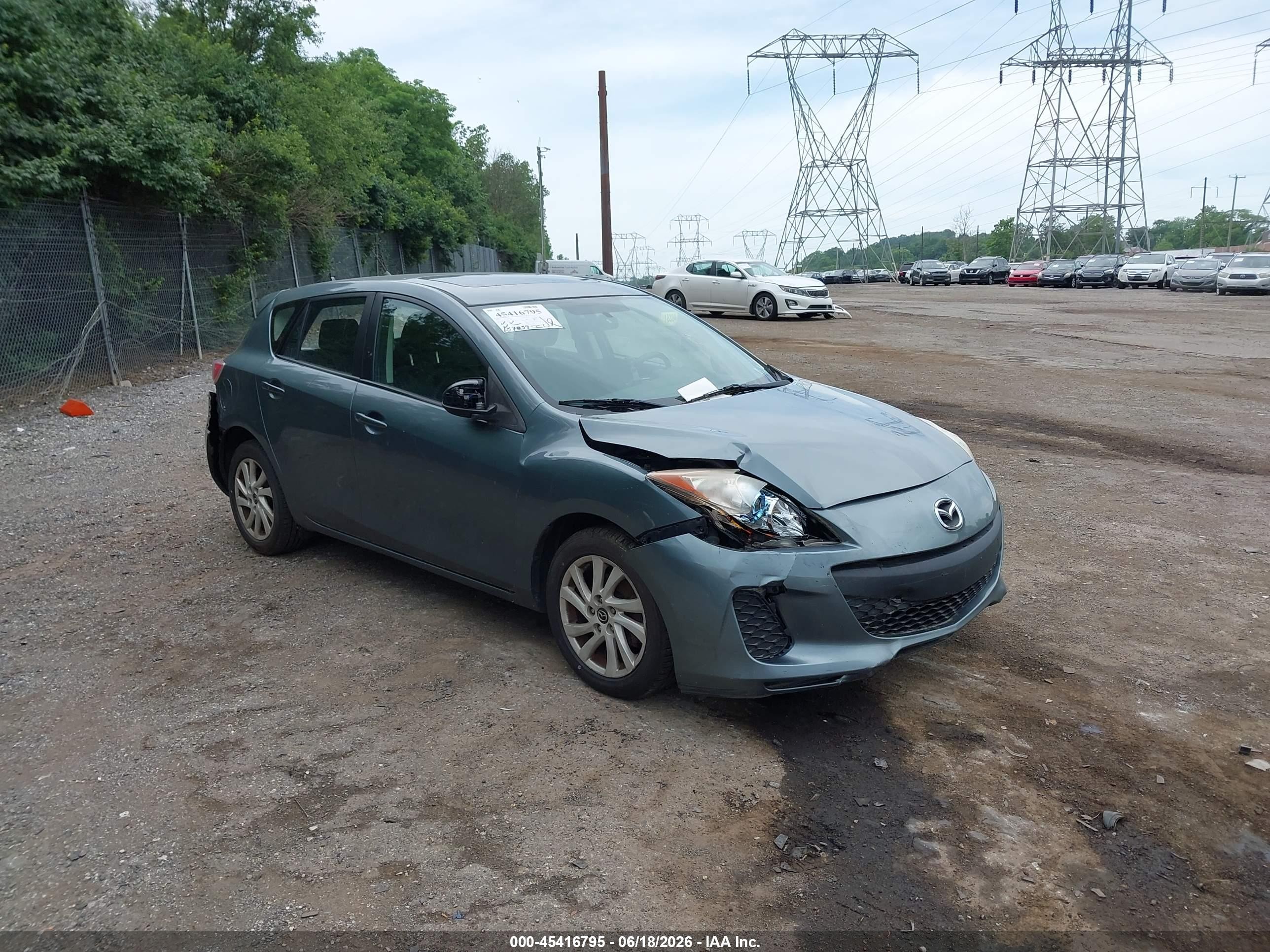 2013 Mazda Mazda3 I Touring Teal vin: JM1BL1LPXD1755879