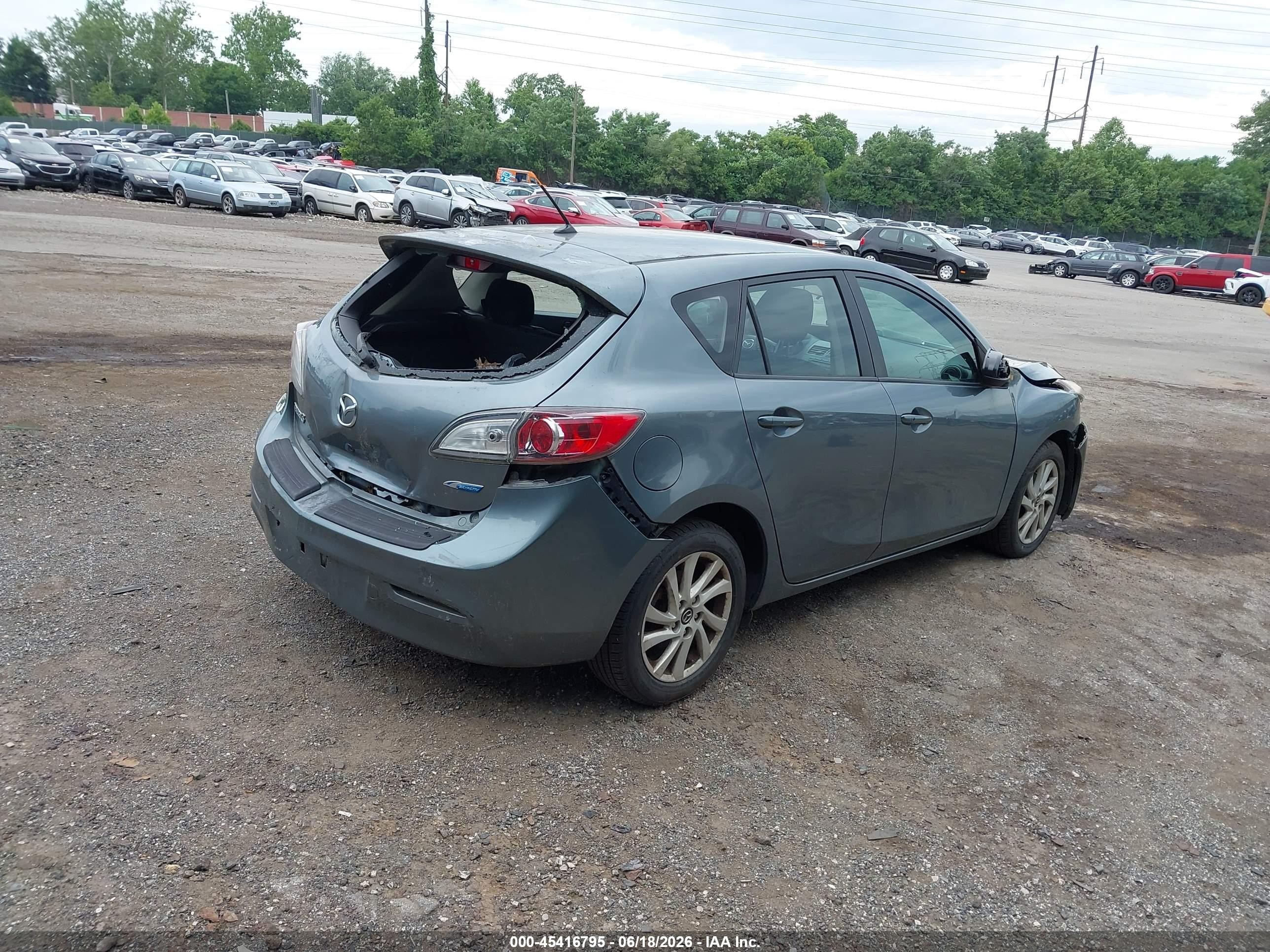2013 Mazda Mazda3 I Touring Teal vin: JM1BL1LPXD1755879