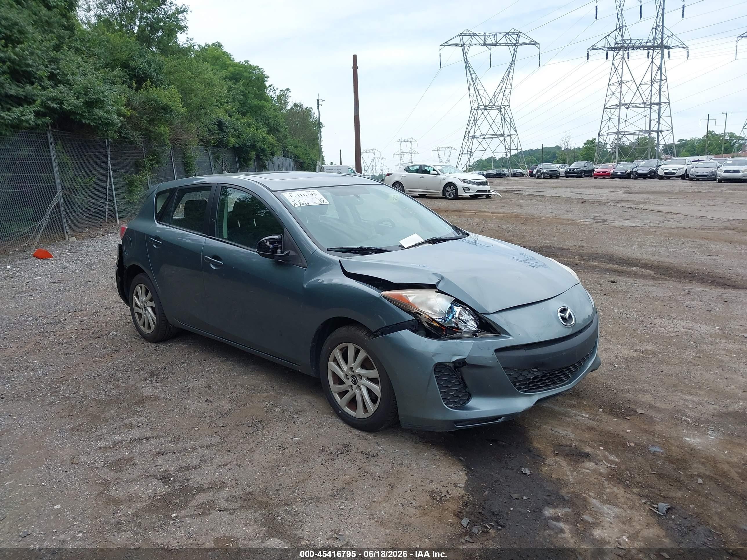 2013 Mazda Mazda3 I Touring Teal vin: JM1BL1LPXD1755879
