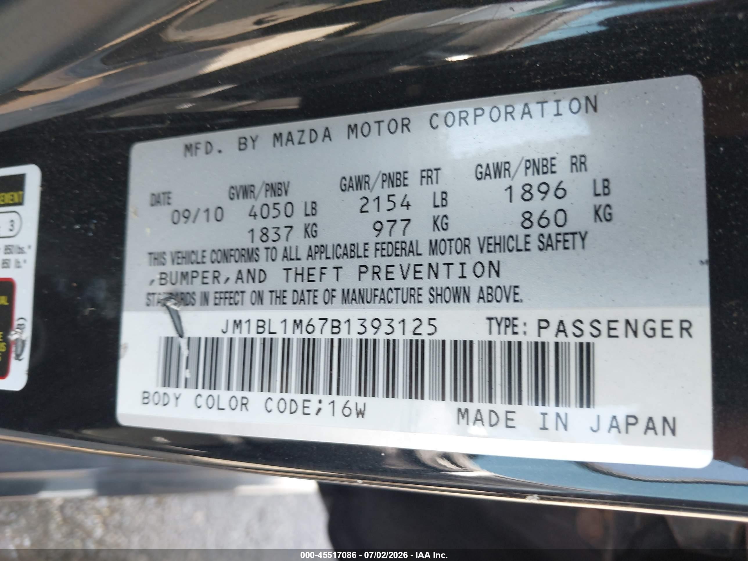 2011 Mazda Mazda3 S Grand Touring Черный vin: JM1BL1M67B1393125