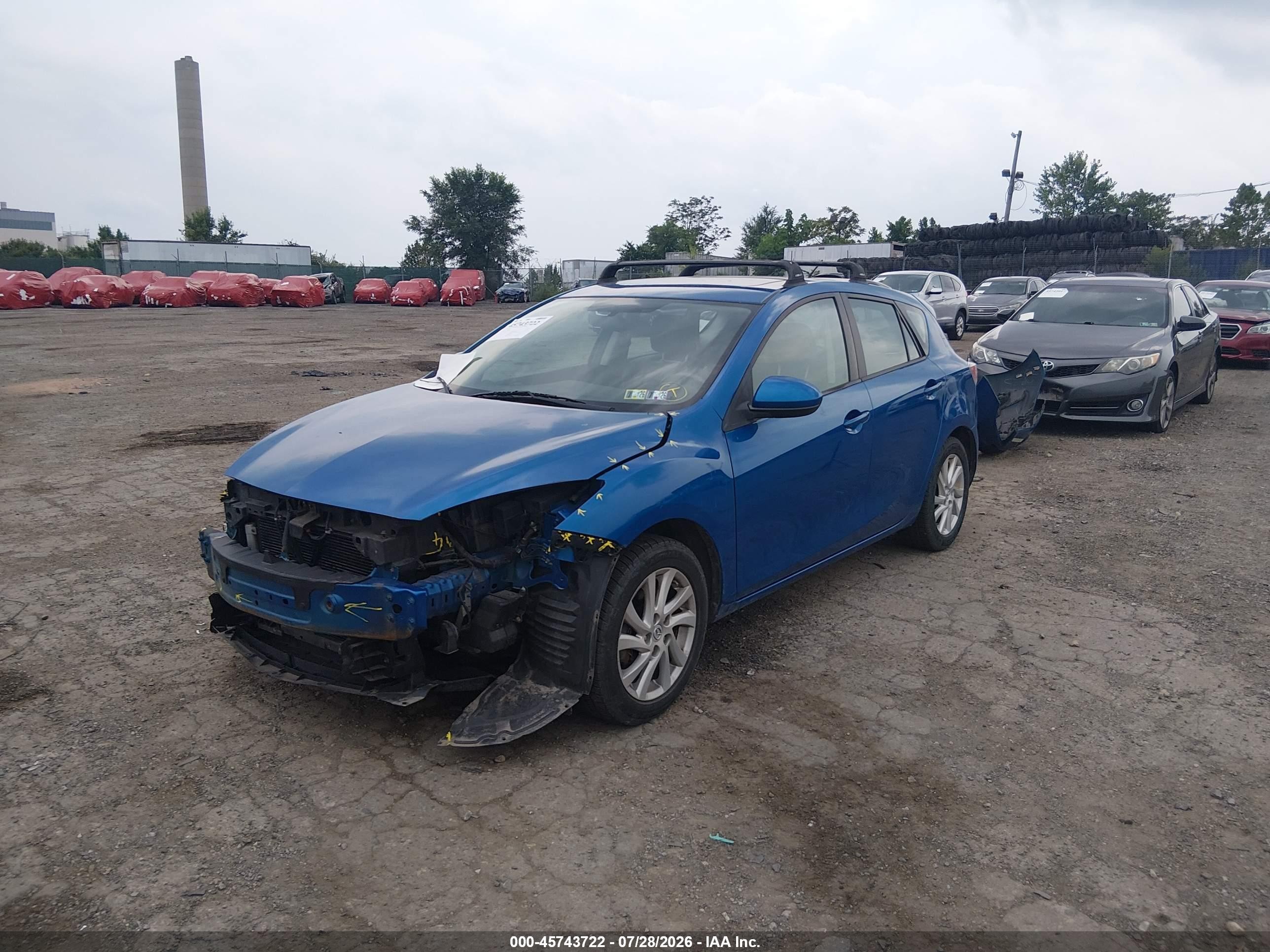 2012 Mazda Mazda3 I Grand Touring Blue vin: JM1BL1M87C1684288