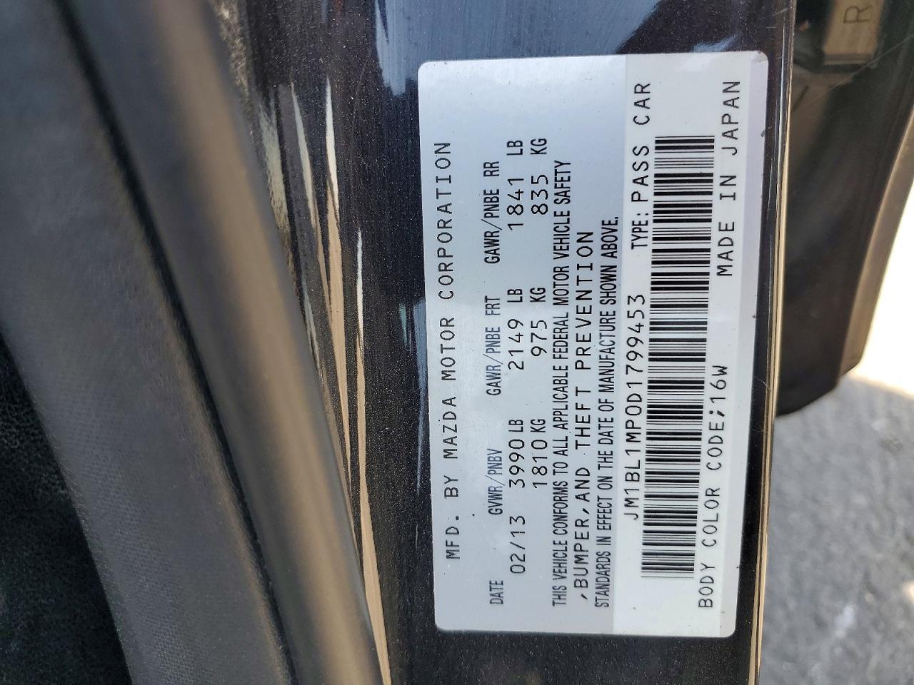 2013 Mazda 3 I Черный vin: JM1BL1MP0D1799453