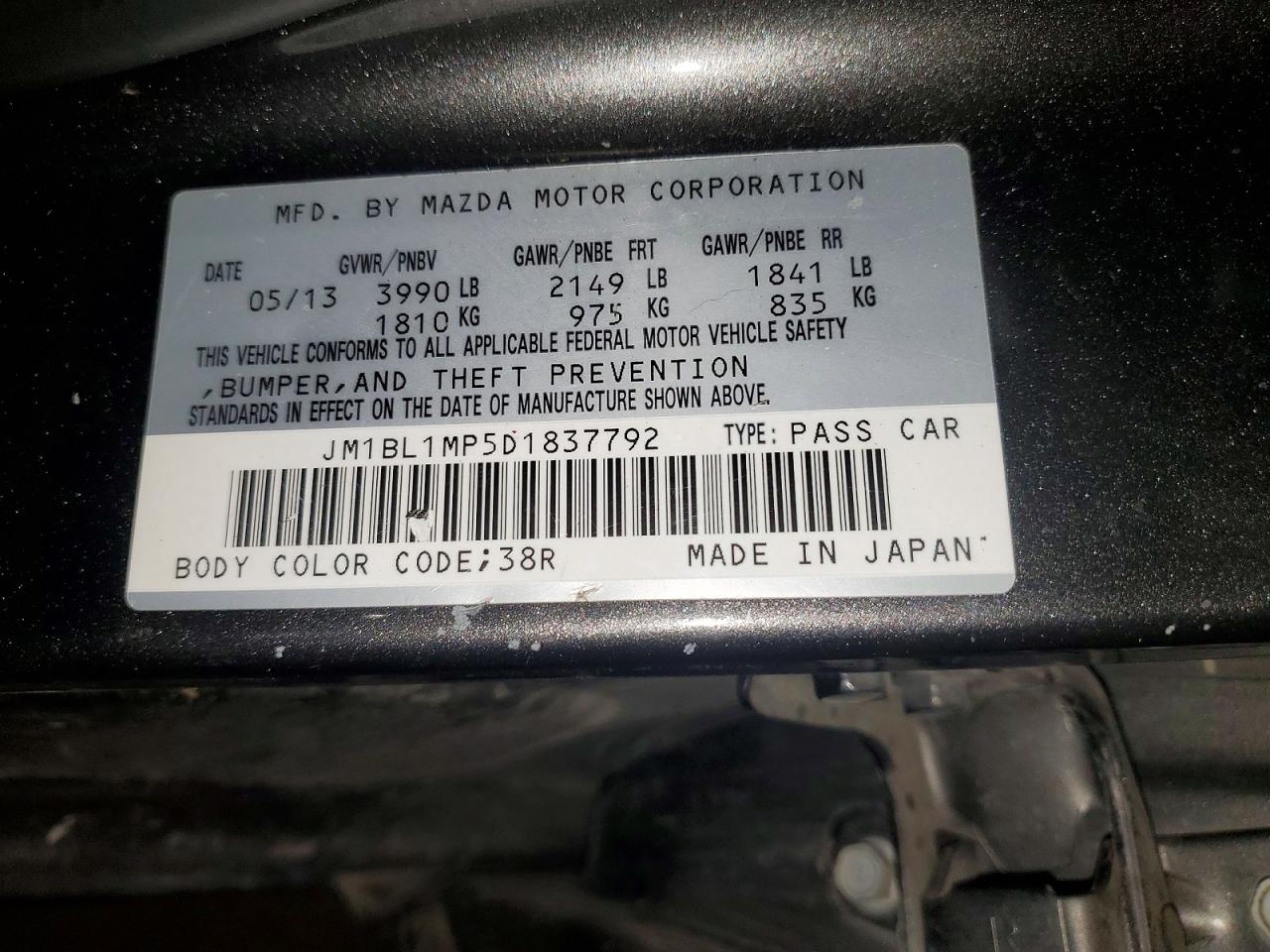 2013 Mazda 3 I Gray vin: JM1BL1MP5D1837792