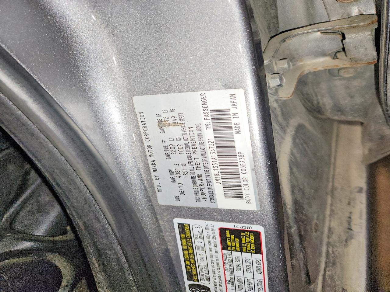 2010 Mazda 3 S Silver vin: JM1BL1S51A1337321