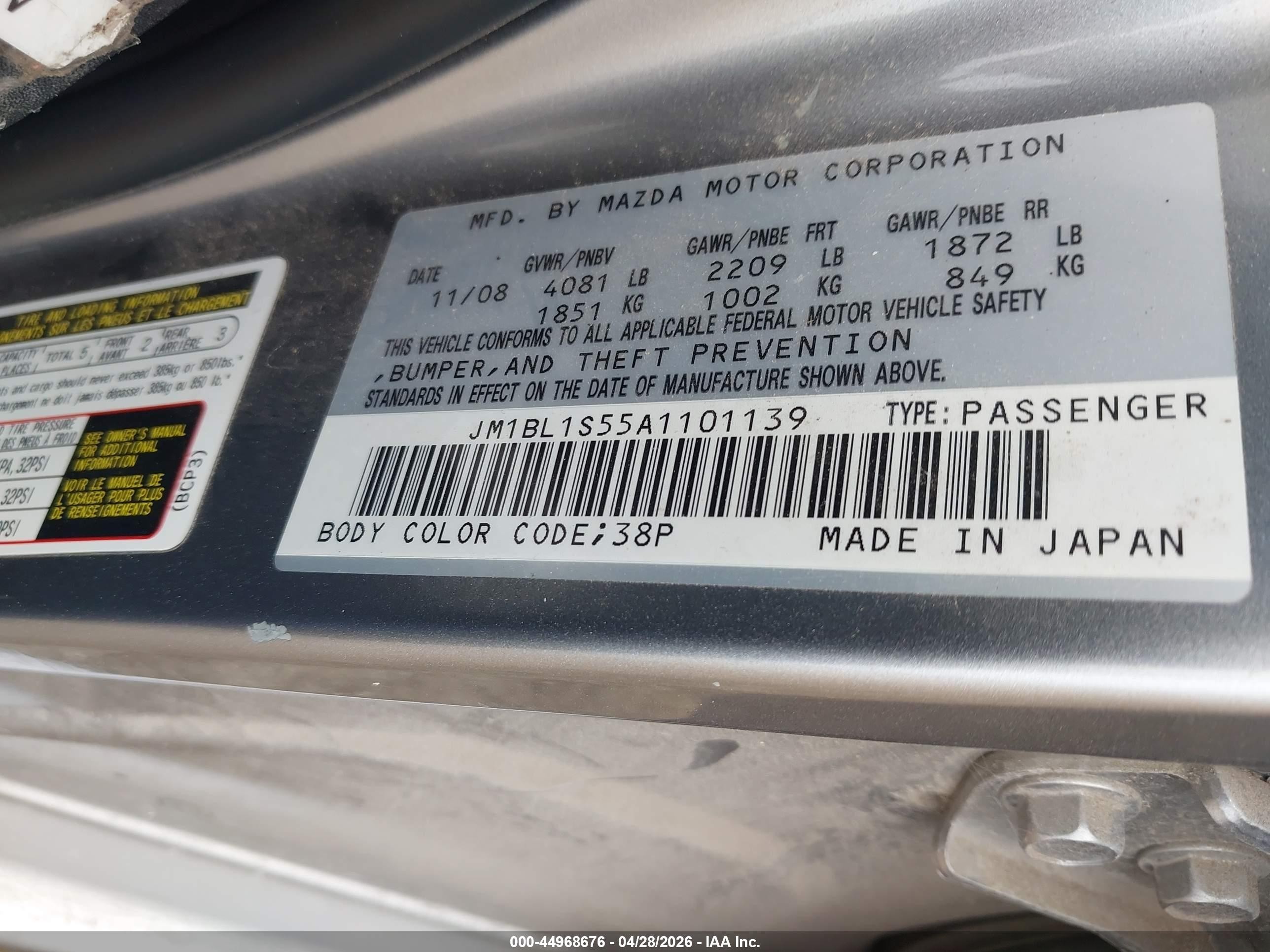 2010 Mazda Mazda3 S Grand Touring Silver vin: JM1BL1S55A1101139