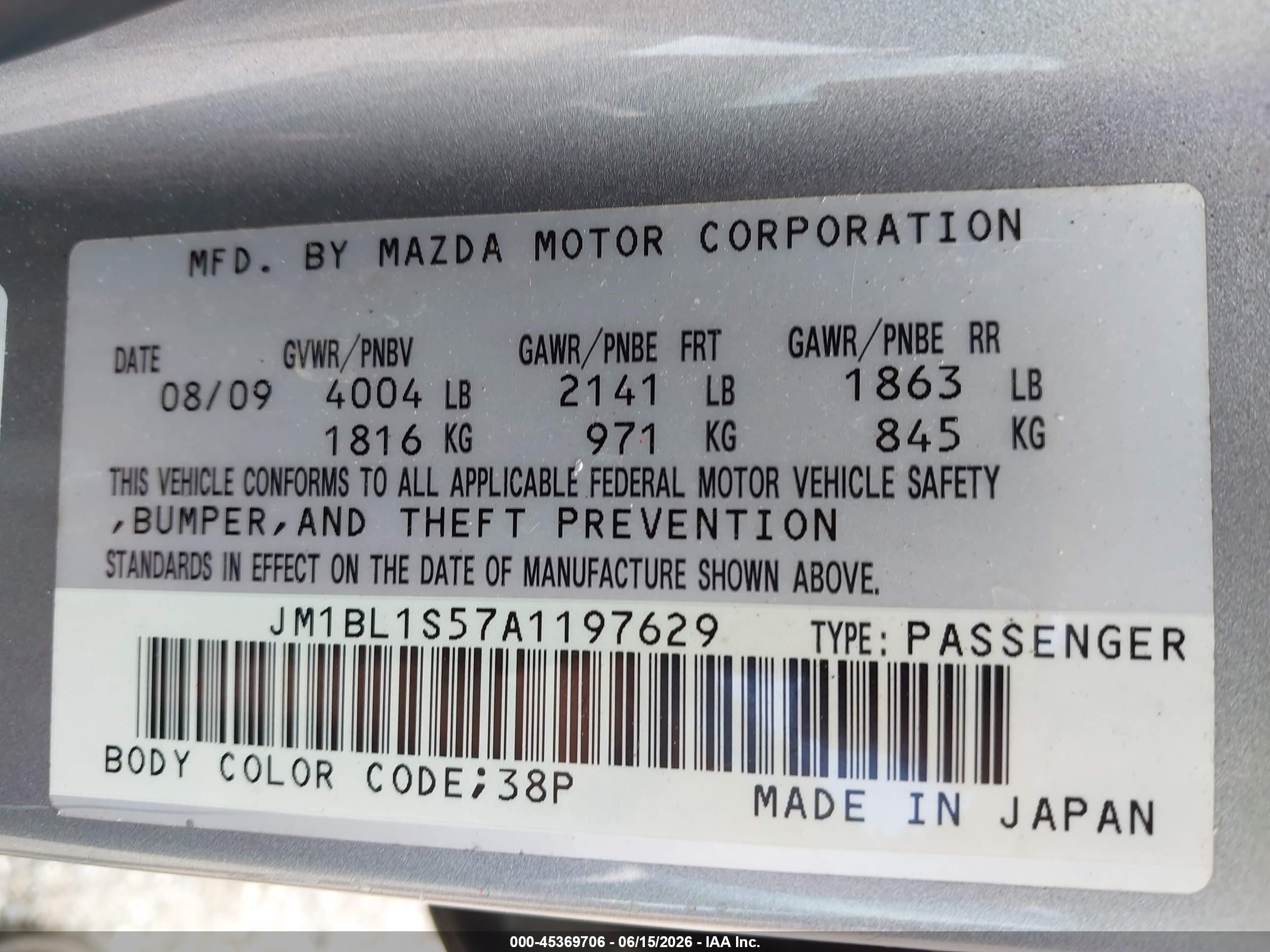 2010 Mazda Mazda3 S Sport Gray vin: JM1BL1S57A1197629