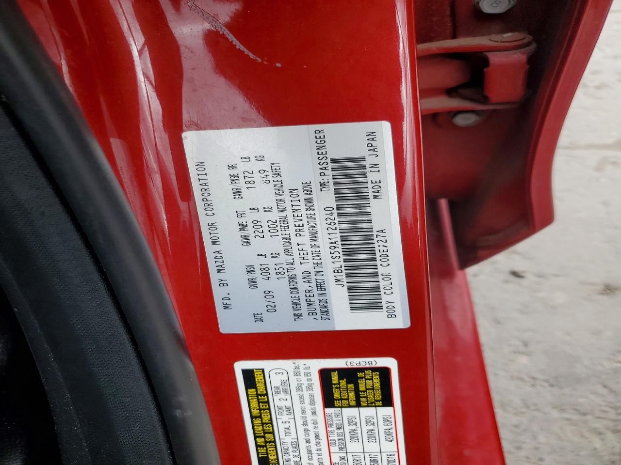 2010 Mazda 3 S Красный vin: JM1BL1S59A1126240
