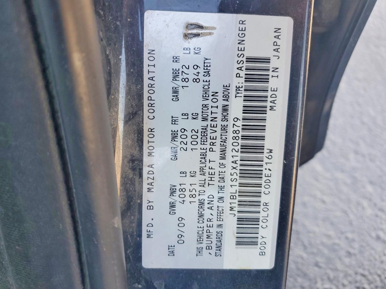 2010 Mazda 3 S Black vin: JM1BL1S5XA1208879