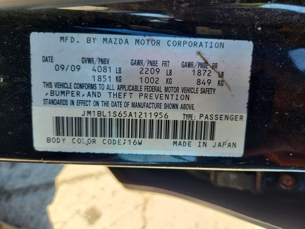2010 Mazda 3 S Черный vin: JM1BL1S65A1211956