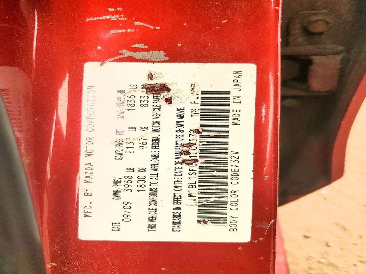 2010 Mazda 3 I Red vin: JM1BL1SF0A1207572