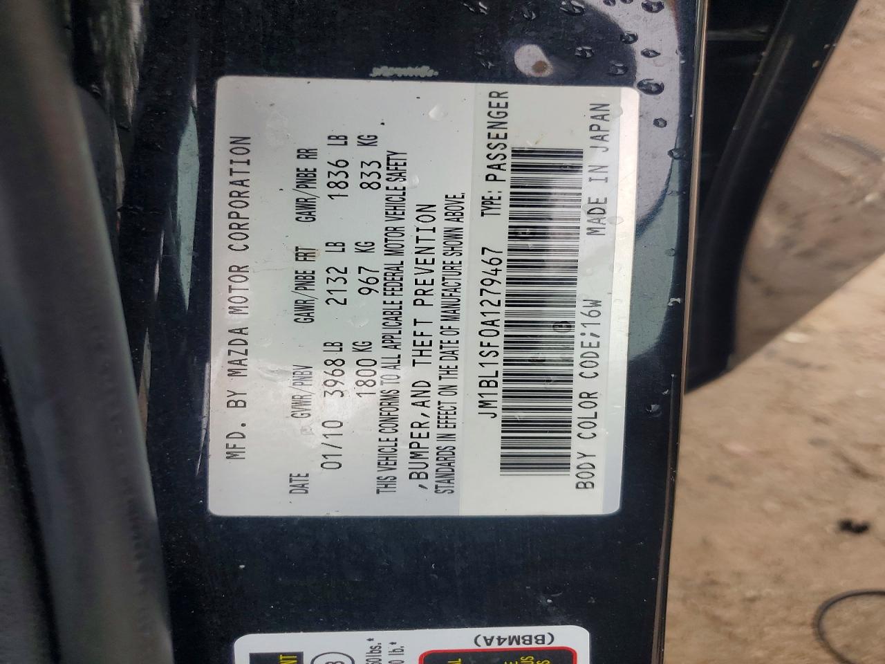 2010 Mazda 3 I Черный vin: JM1BL1SF0A1279467