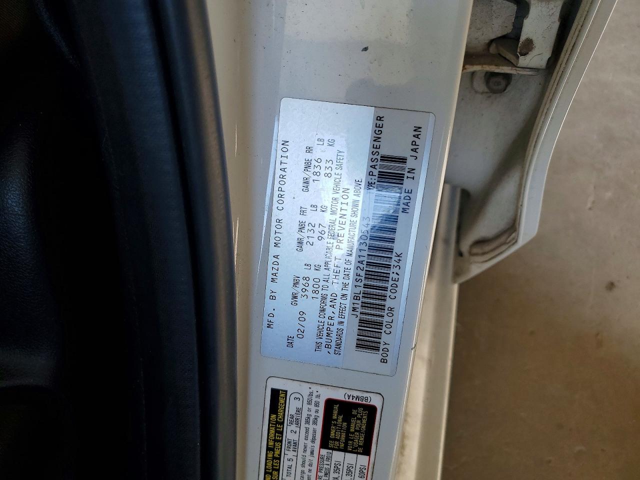 2010 Mazda 3 I White vin: JM1BL1SF2A1130543