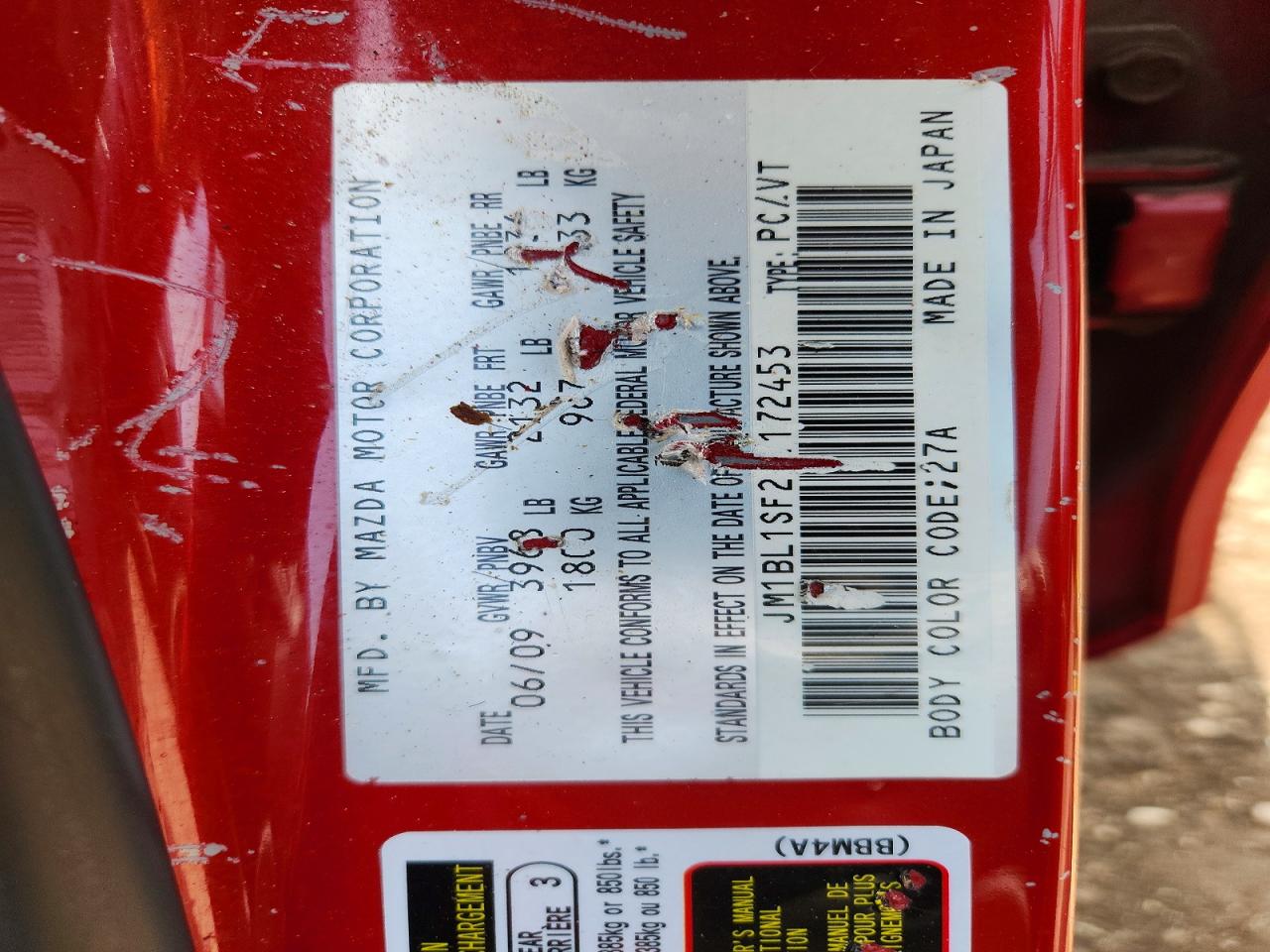 2010 Mazda 3 I Red vin: JM1BL1SF2A1172453