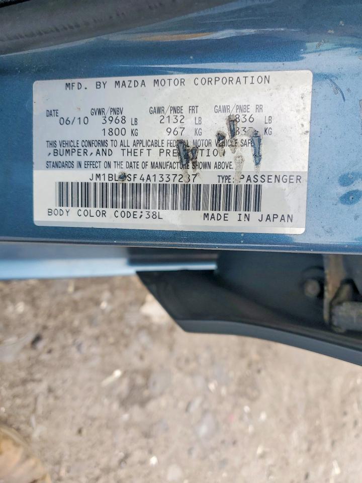 2010 Mazda 3 I Blue vin: JM1BL1SF4A1337287