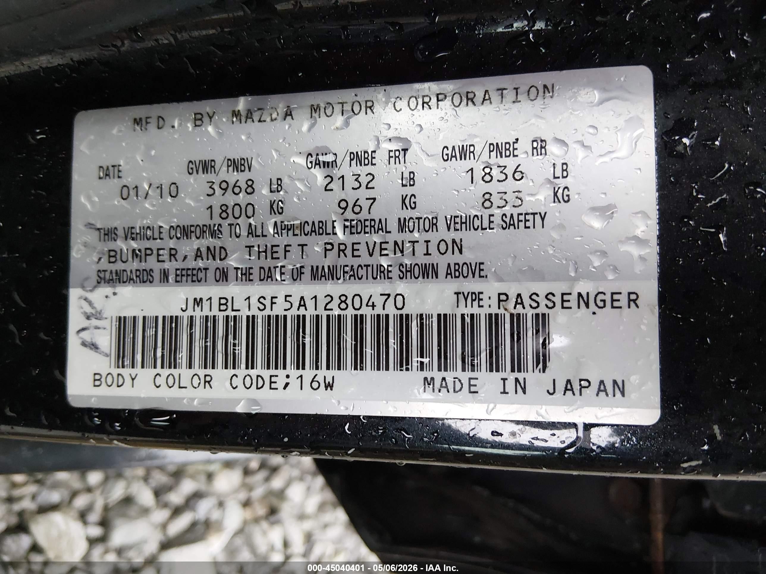 2010 Mazda Mazda3 I Sport Black vin: JM1BL1SF5A1280470