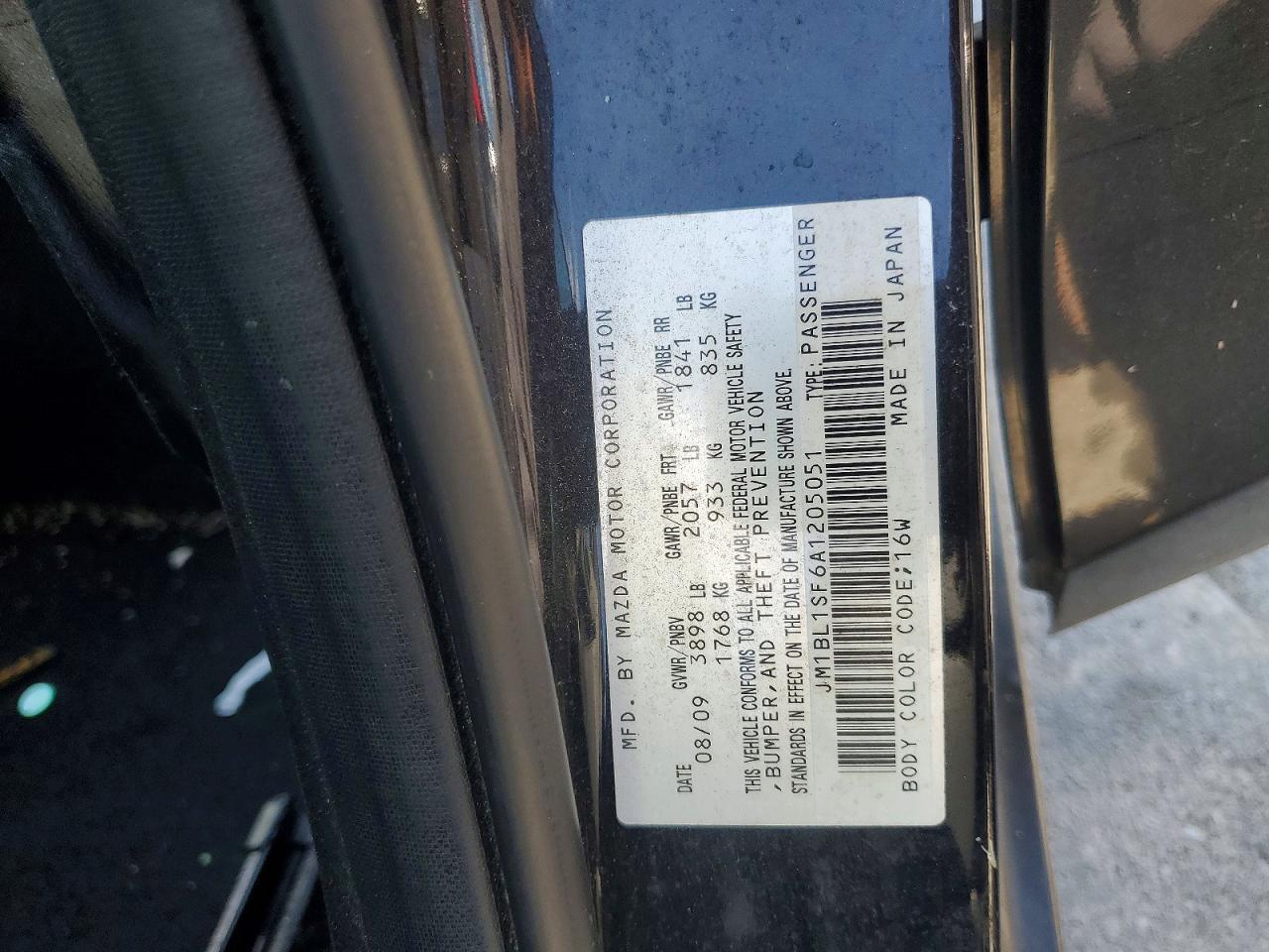 2010 Mazda 3 I Black vin: JM1BL1SF6A1205051