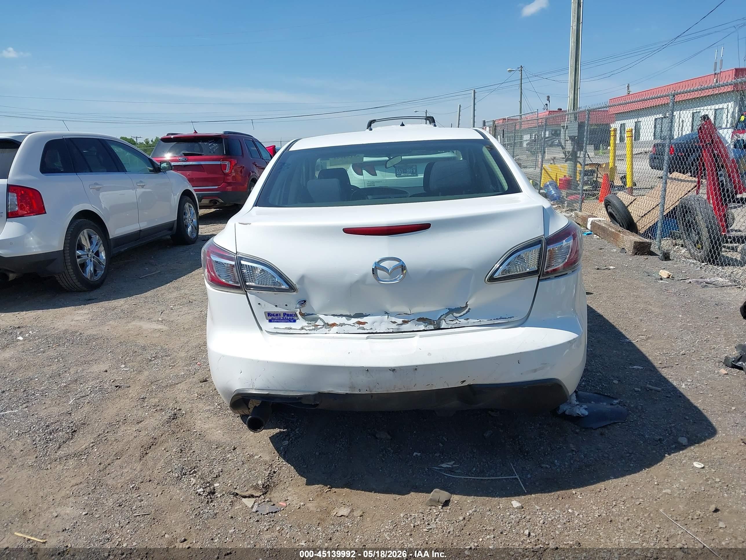 2010 Mazda Mazda3 I Touring White vin: JM1BL1SF6A1243296