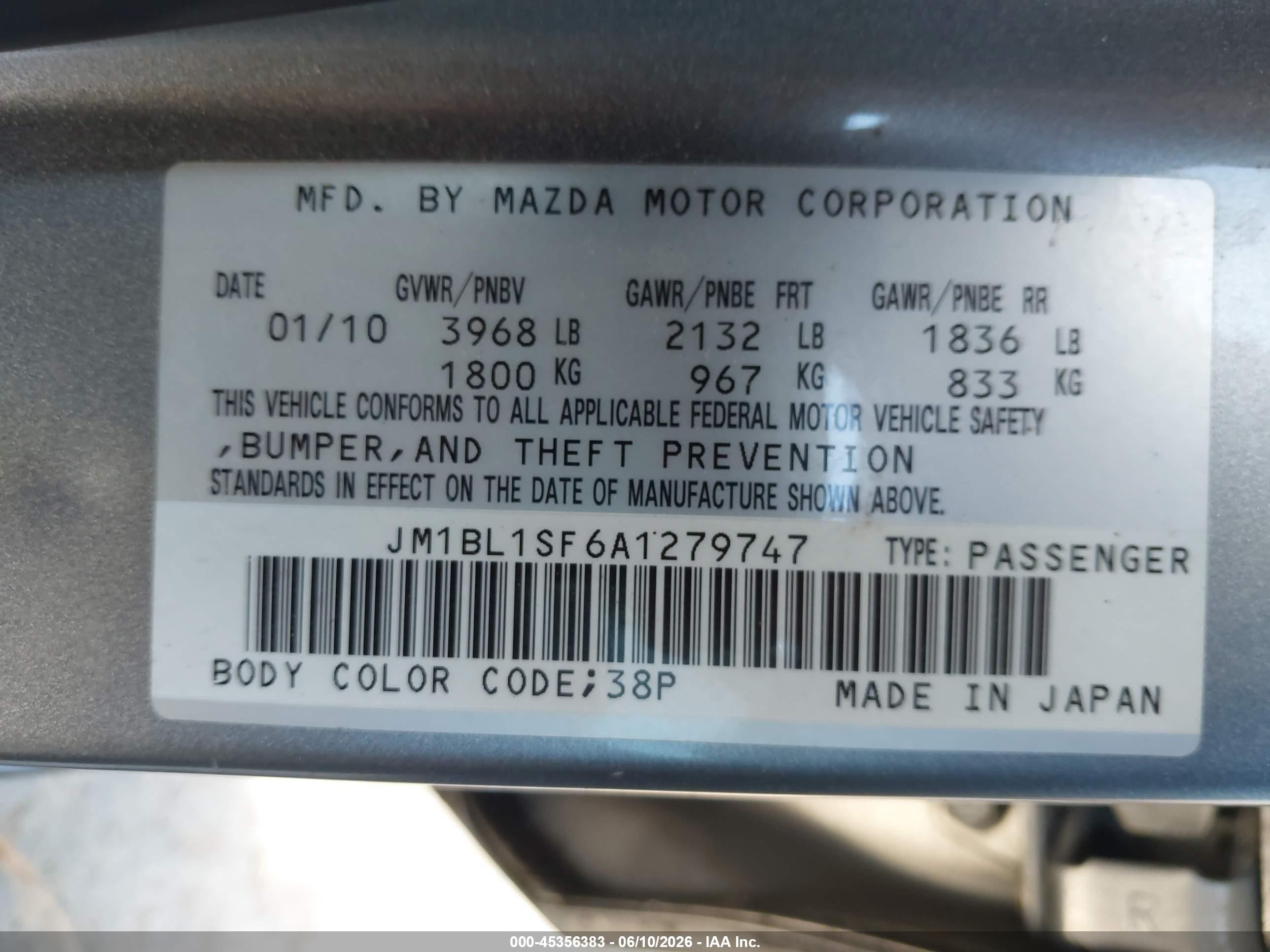 2010 Mazda Mazda3 I Sport Gray vin: JM1BL1SF6A1279747